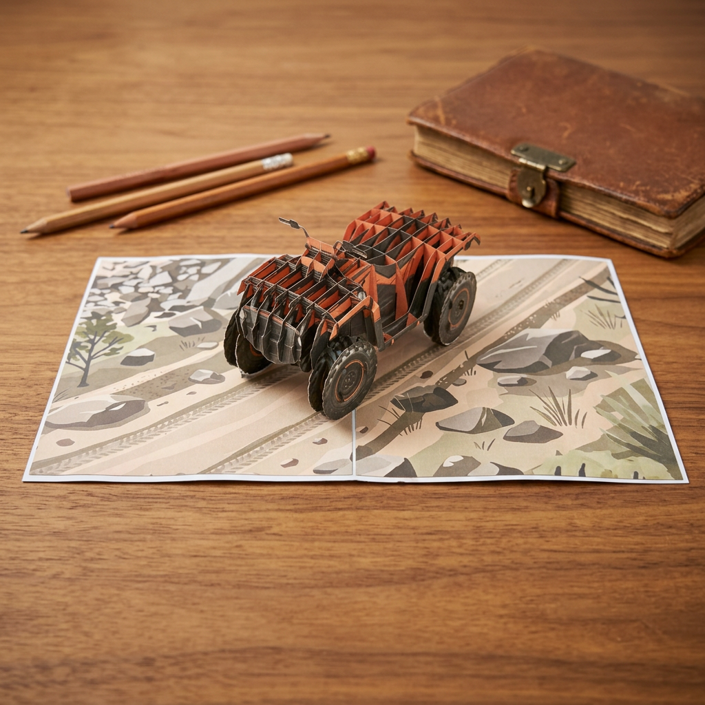 3D Pop Up ATV Birthday Card – Off Road Adventure