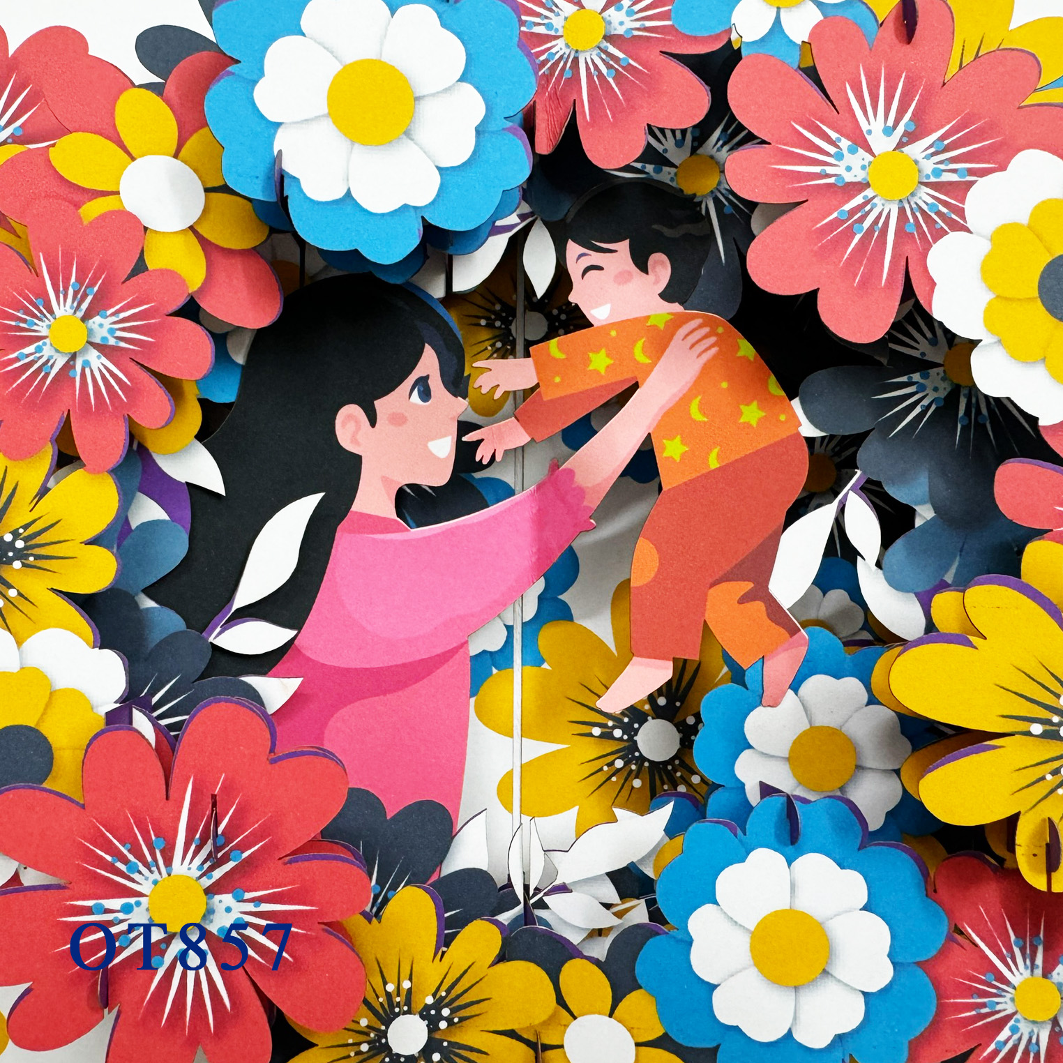 Mom and Son Pop Up Card