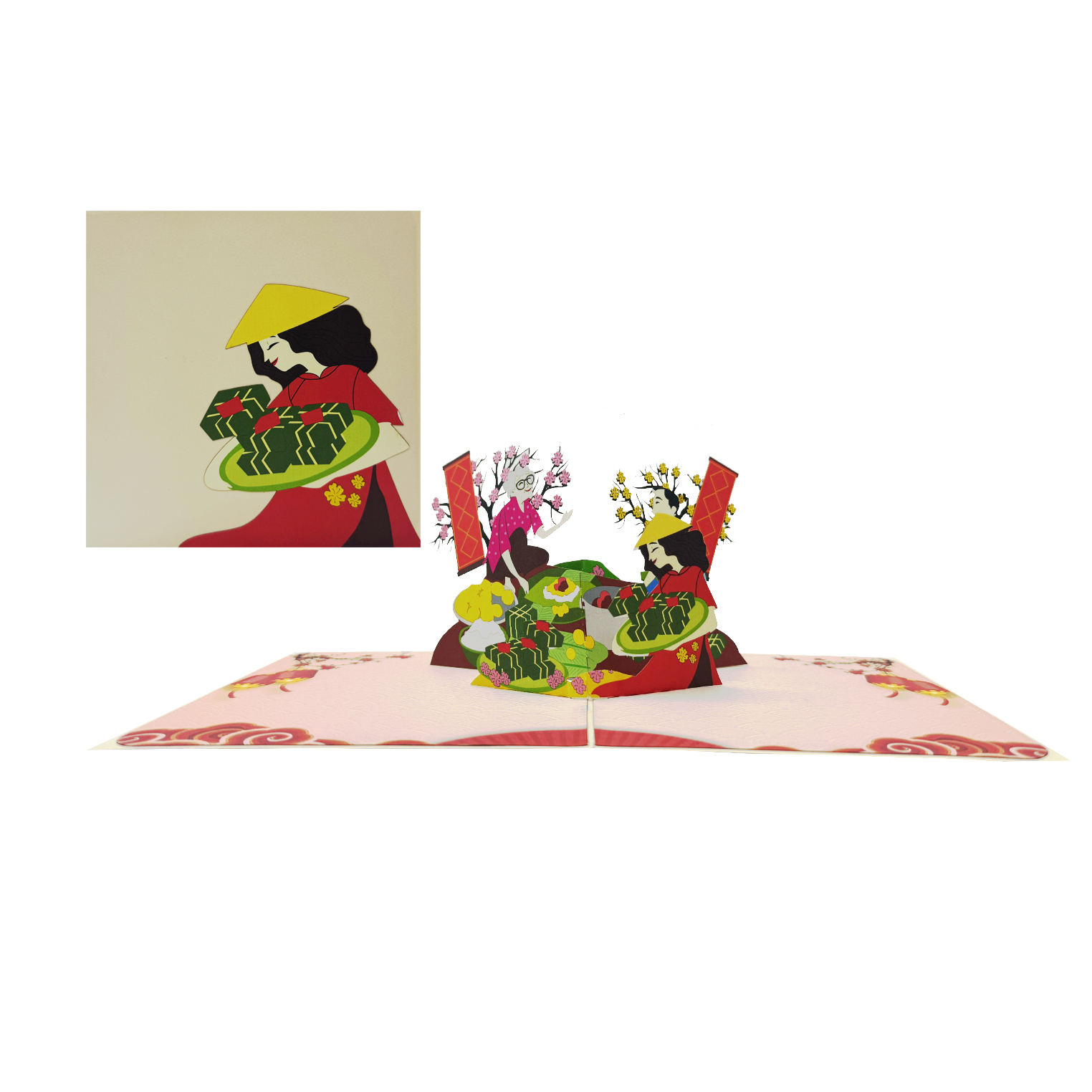 Tet Lunar New Year Pop Up Card