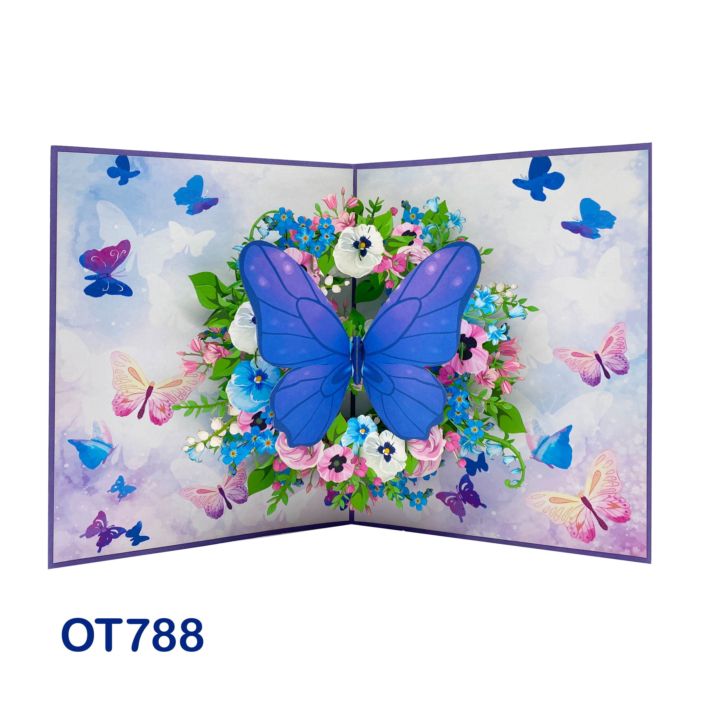 Pansies Flowers Pop Up Card