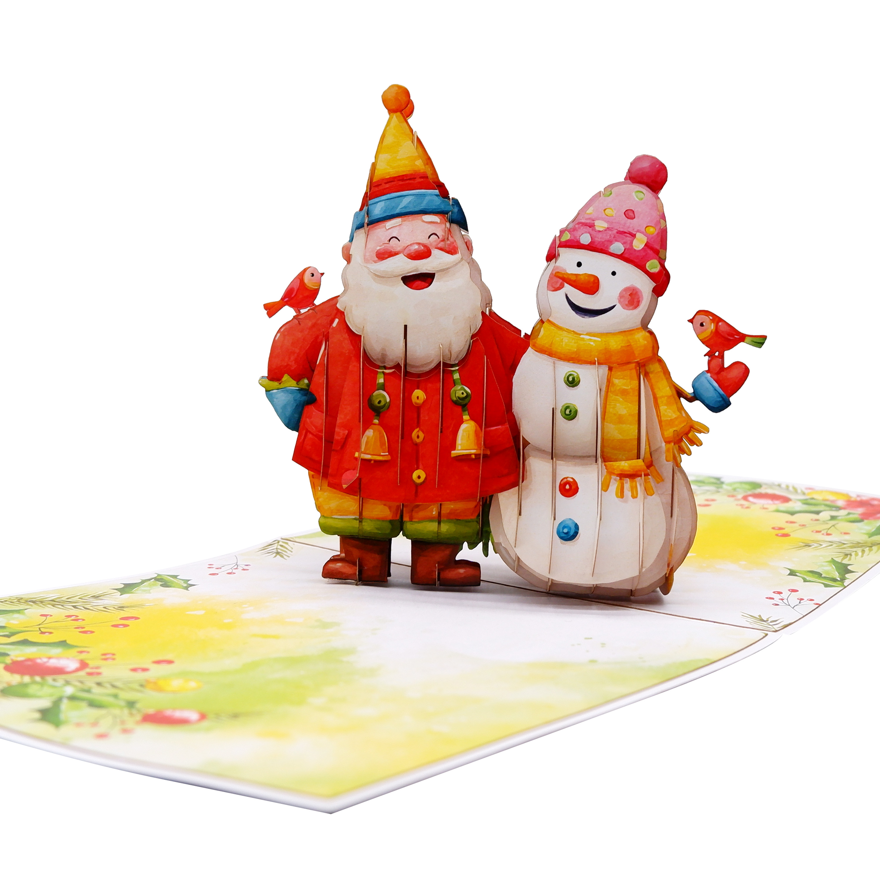 3D Santa and Snowman Pop-Up Card