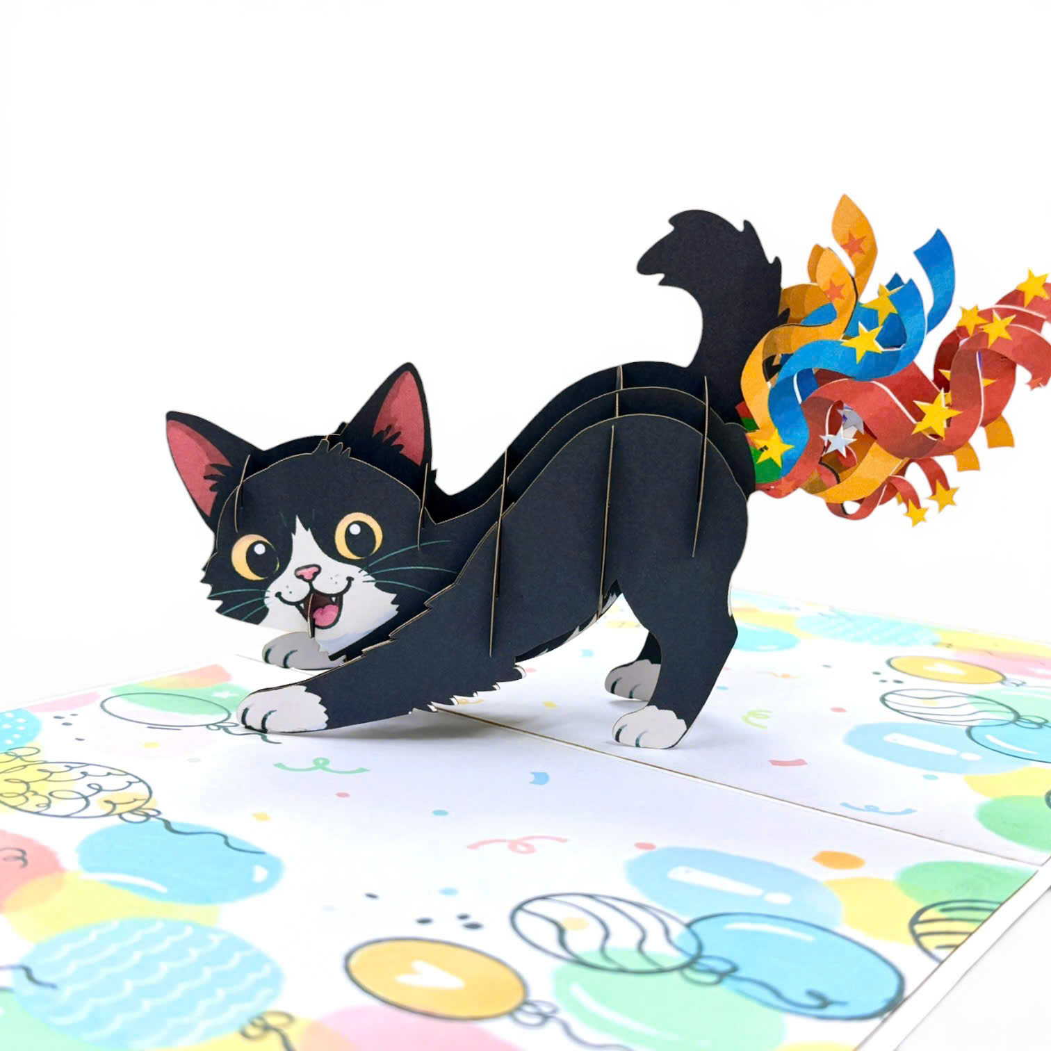 Happy Birthday Cat Pop Up 3D Greeting Card