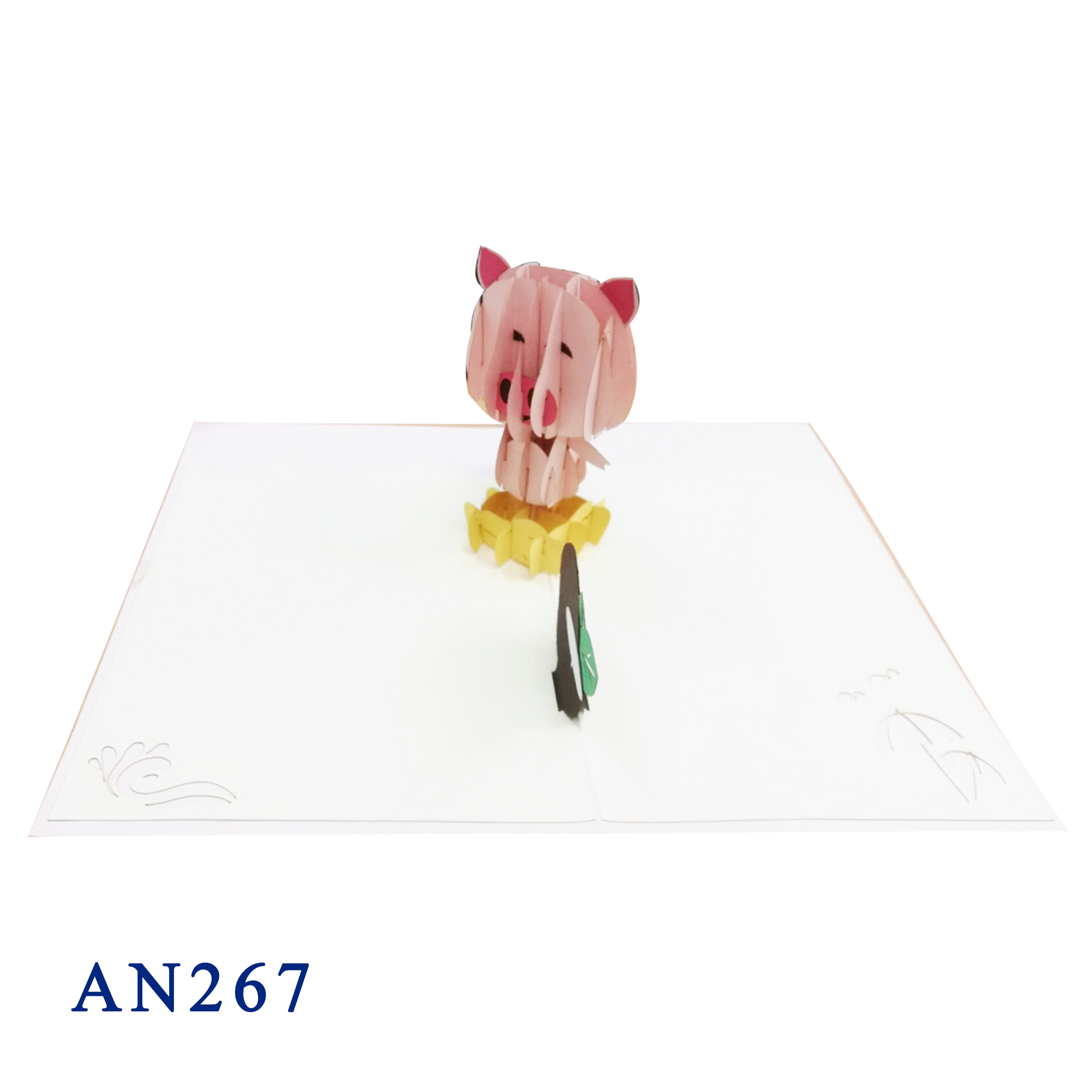 Pink Pig Pop Up Card