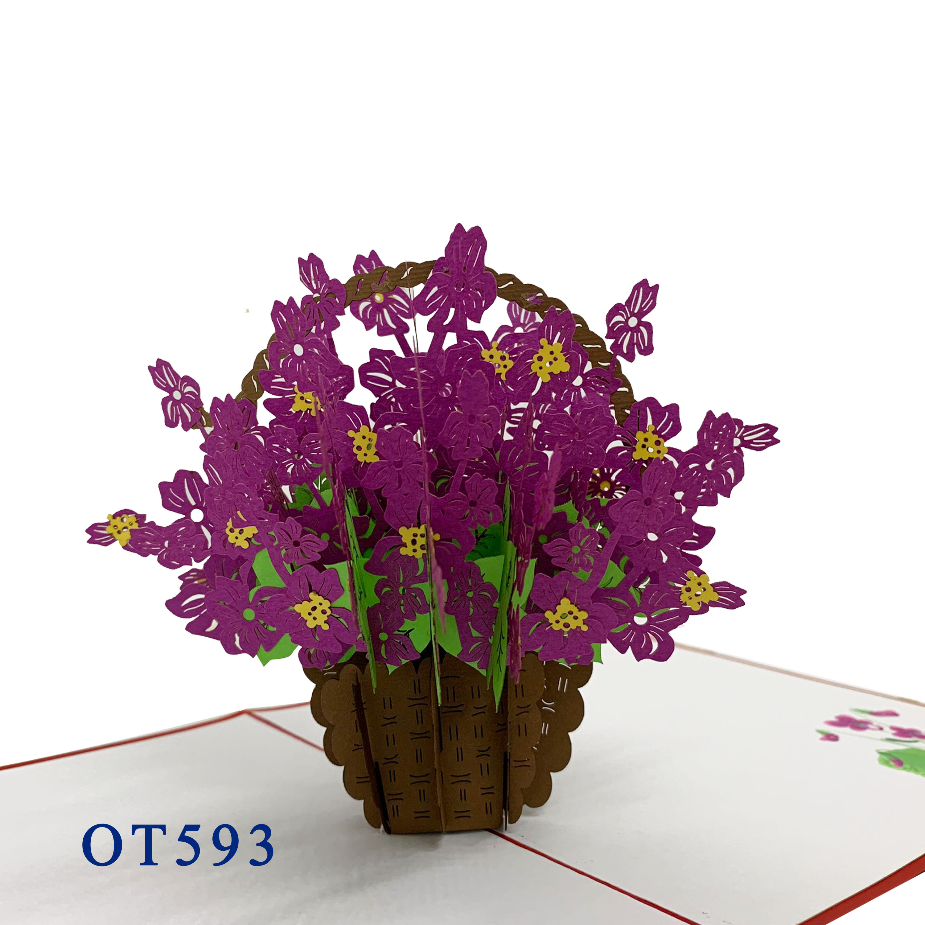African Violets Pop Up Card
