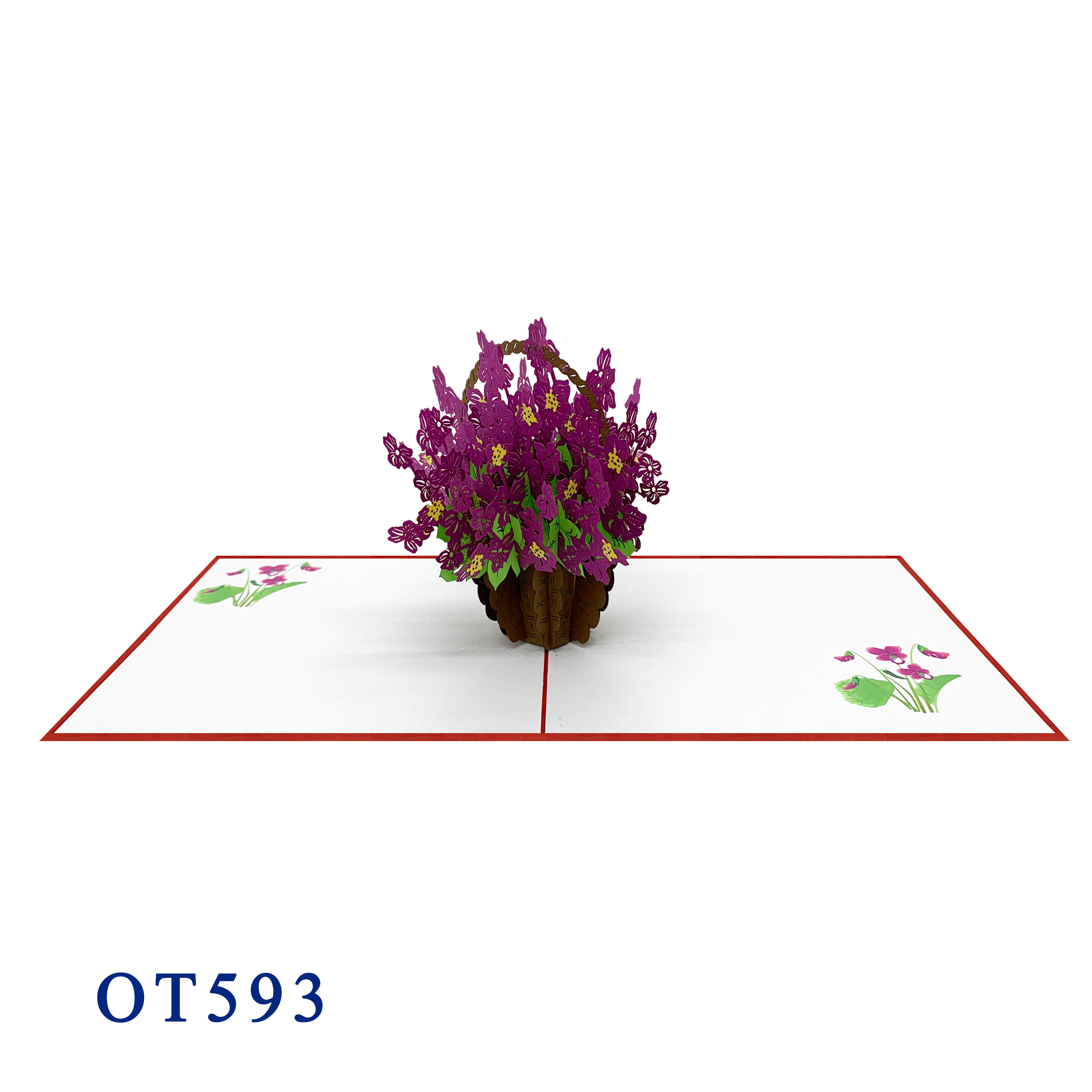 African Violets Pop Up Card