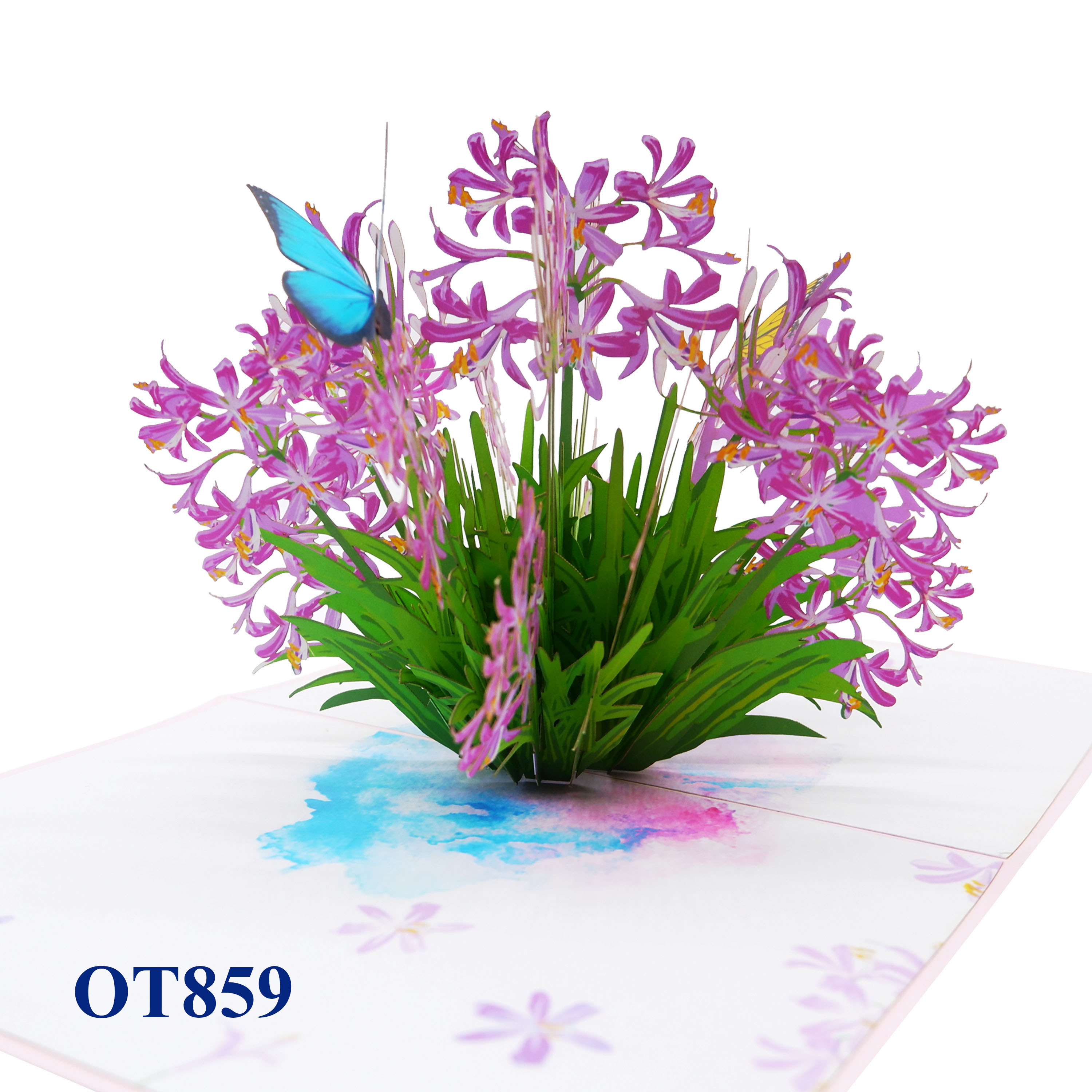 Agapanthus Flowers Pop Up Card
