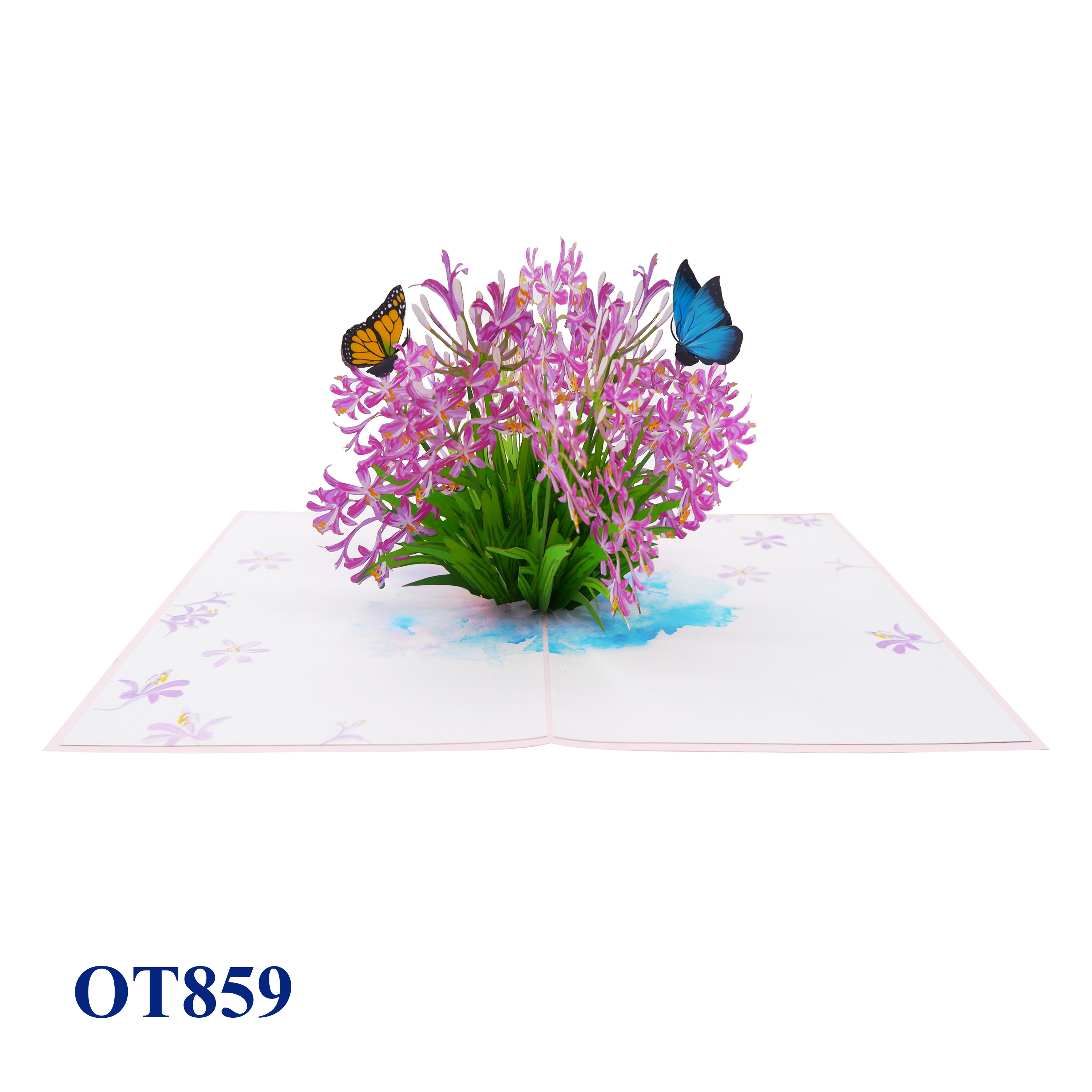 Agapanthus Flowers Pop Up Card