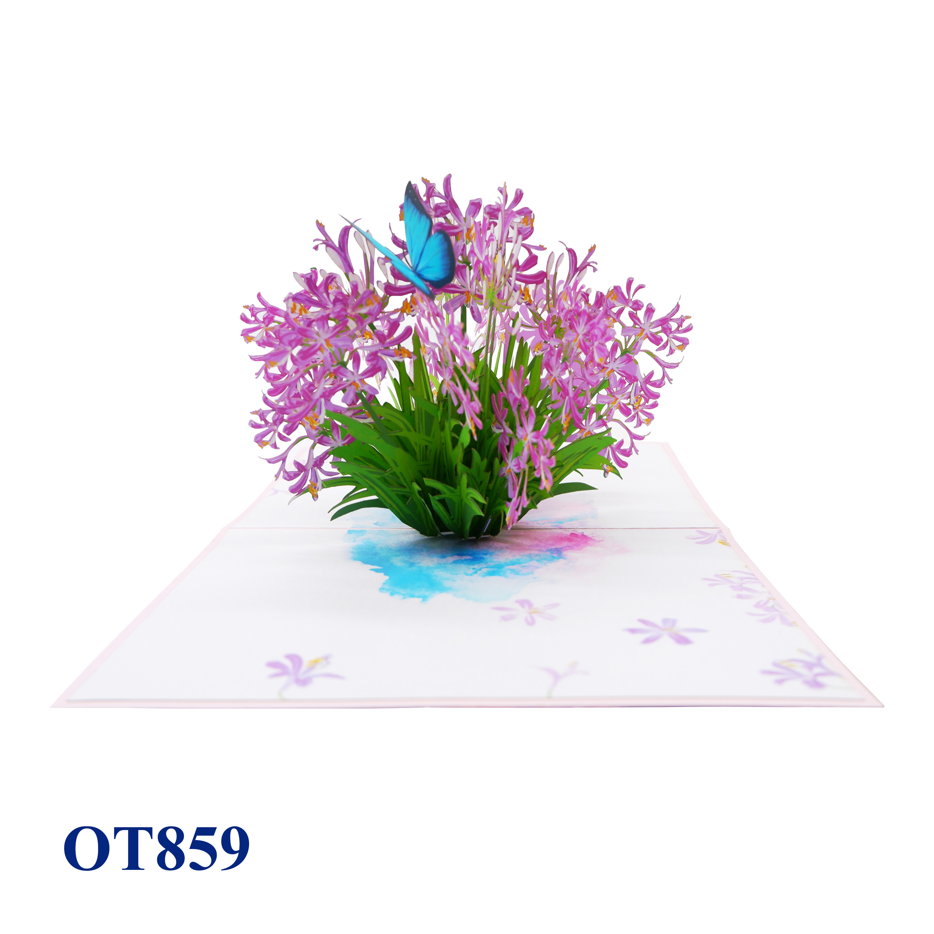Agapanthus Flowers Pop Up Card