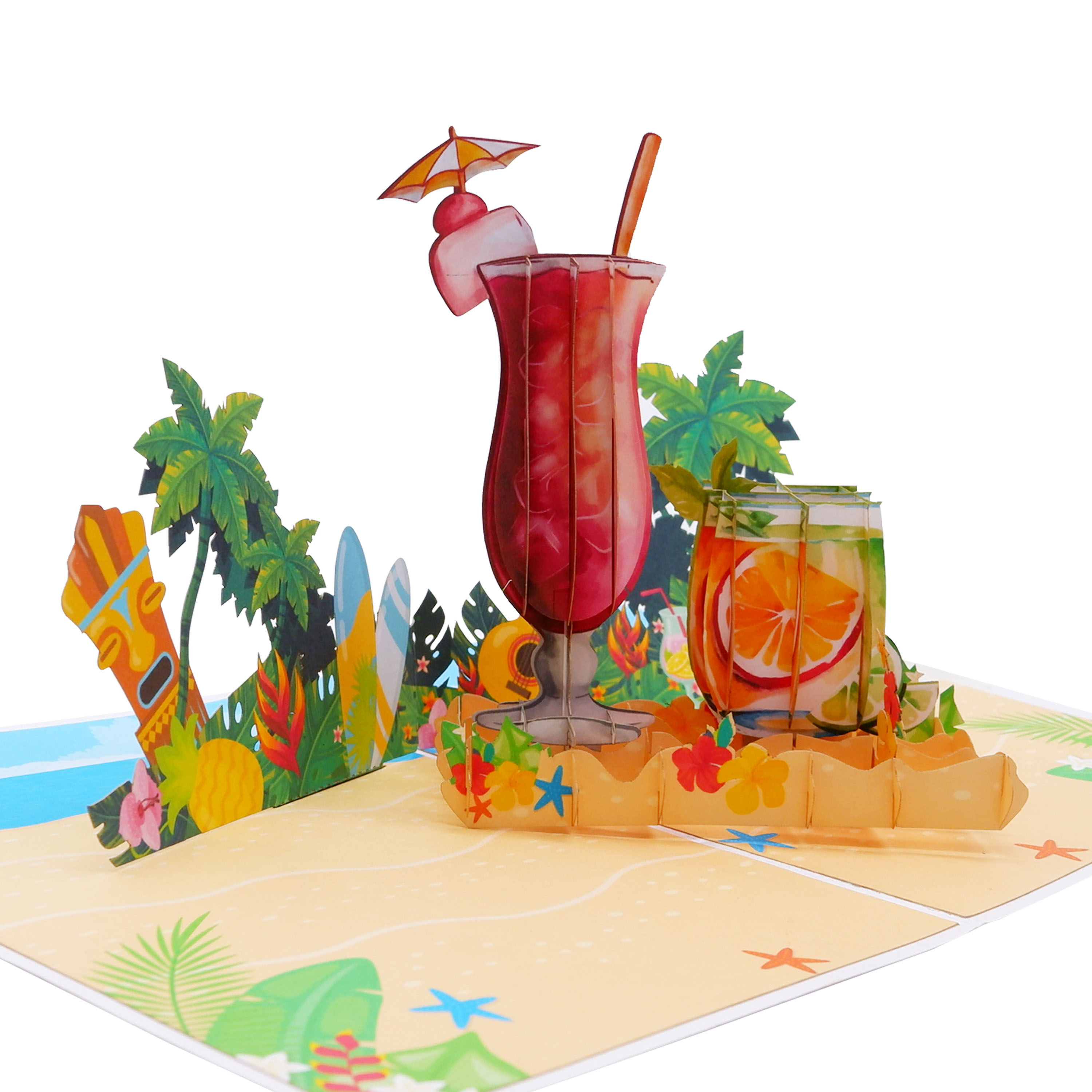 Aloha Cocktail Pop Up Card