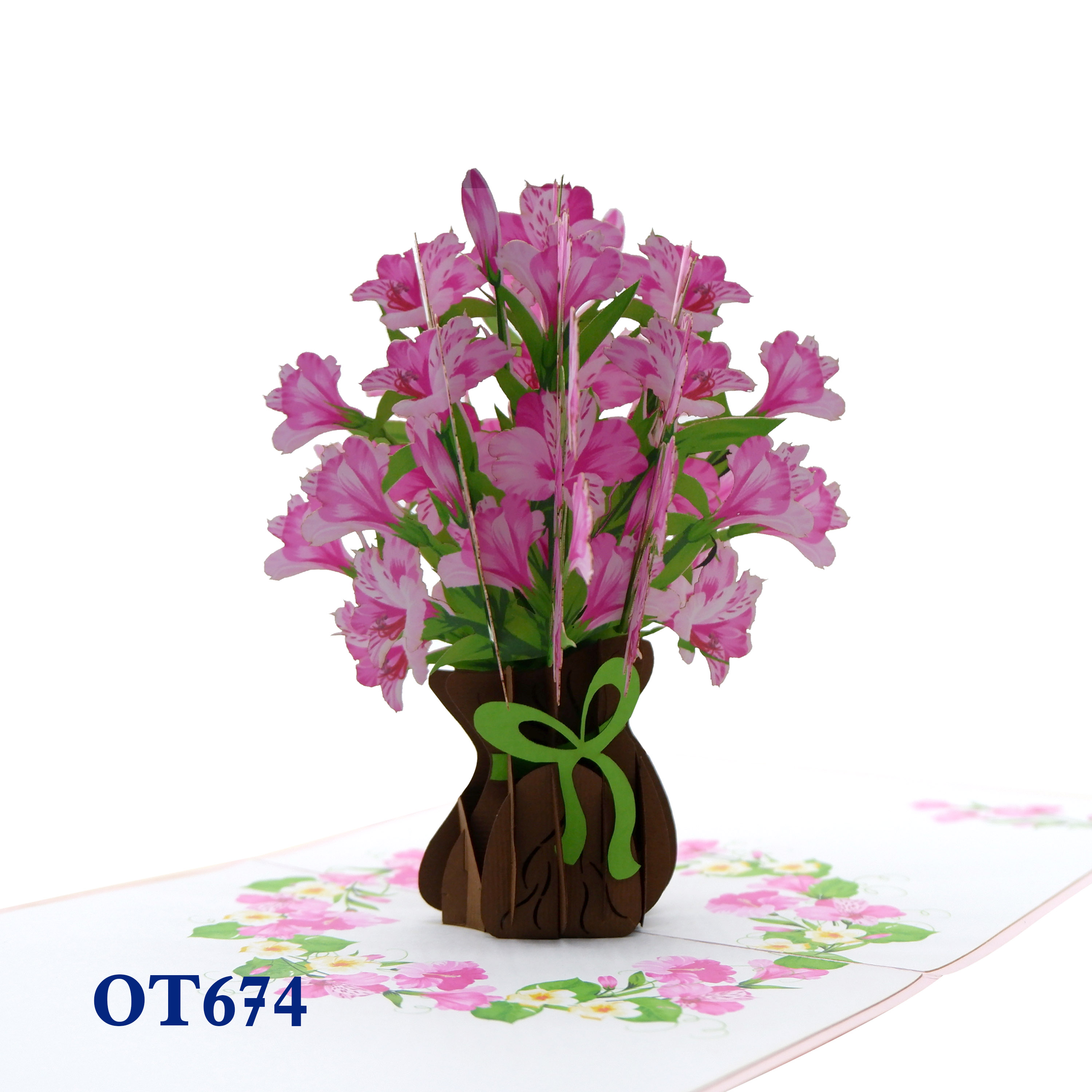 Alstroemeria Hybrids Flowers Pop Up Card