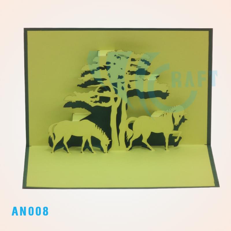 TWO HORSES POP UP CARDS