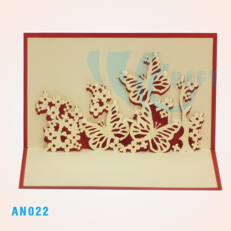 Flowers And Butterflies Pop Up Card