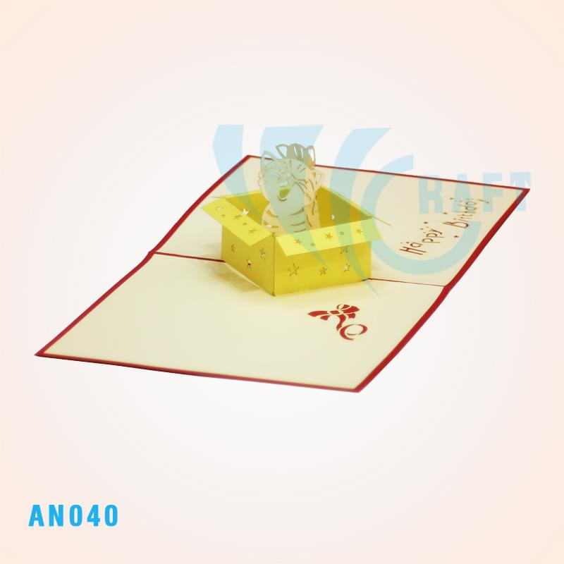 KITTENS IN BIRTHDAY BOX POP UP CARD