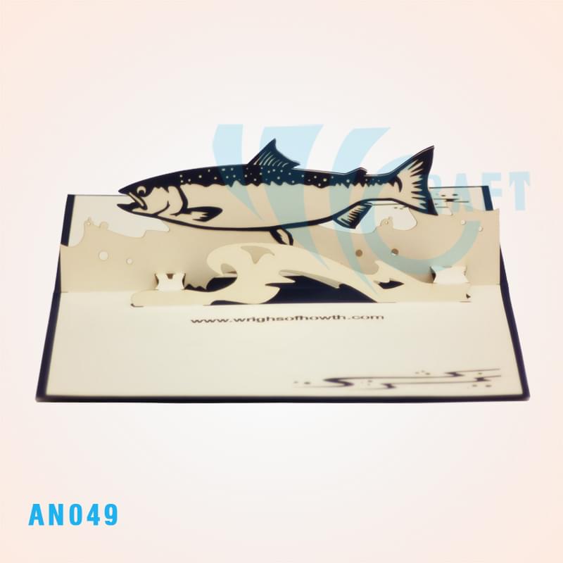 SALMON POP UP CARD