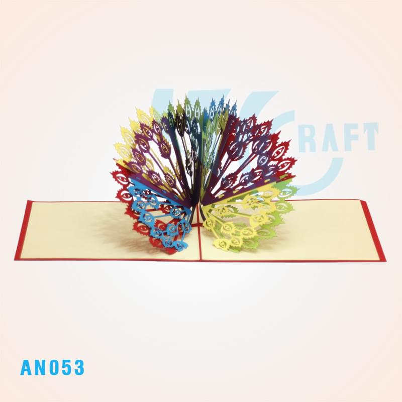 Peacock Pop Up Card 3D