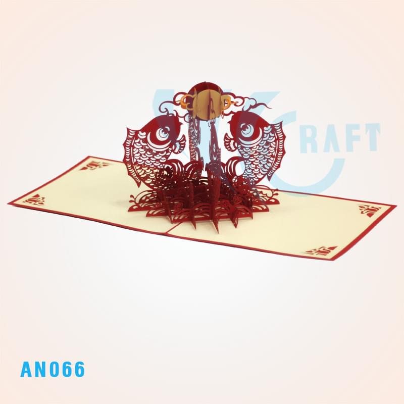 FISH AND MOON POP UP CARD