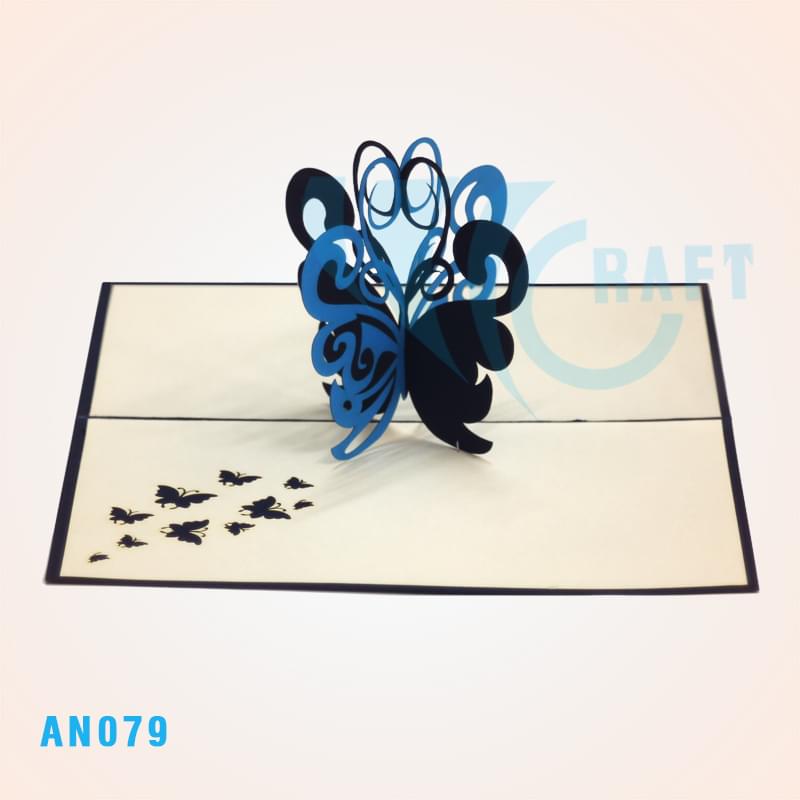 Blue Butterflies Pop Up Card
