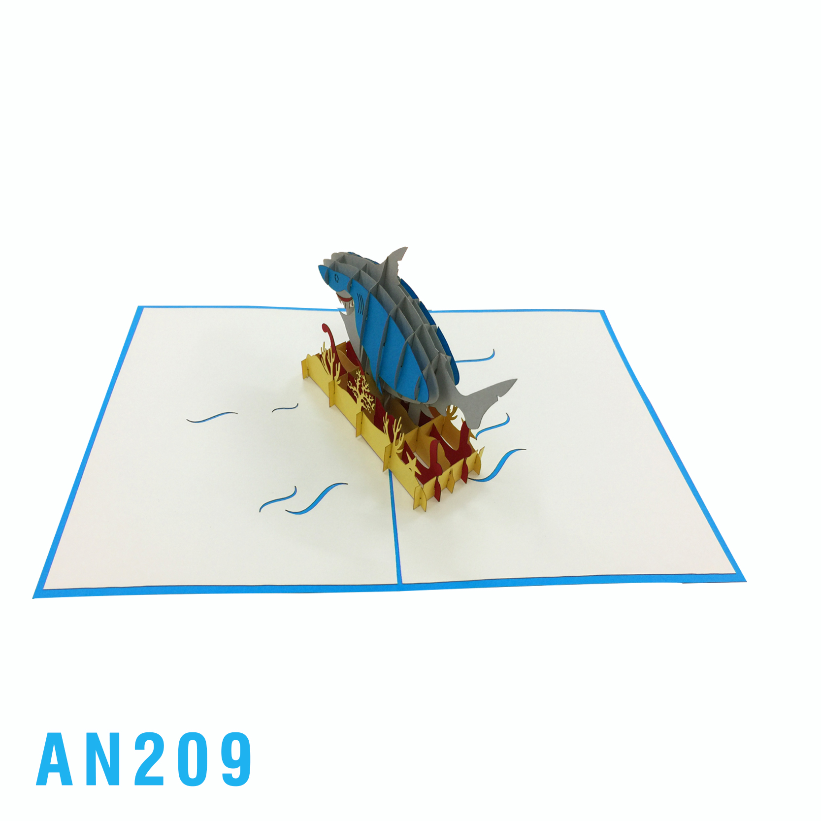 Blue Shark Pop Up Card