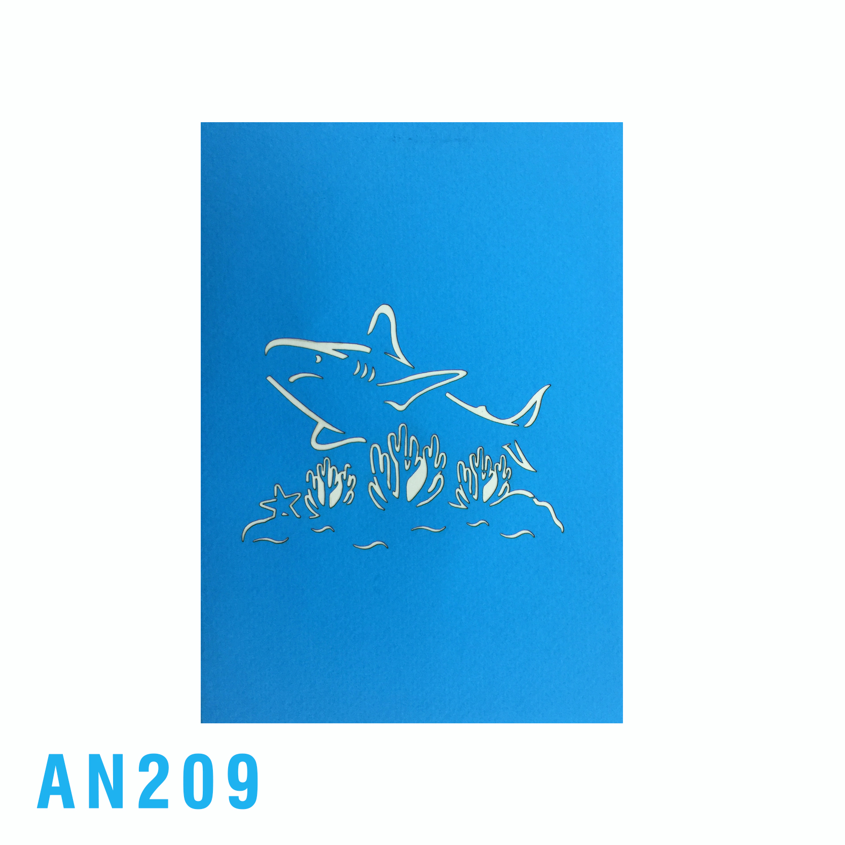 Blue Shark Pop Up Card