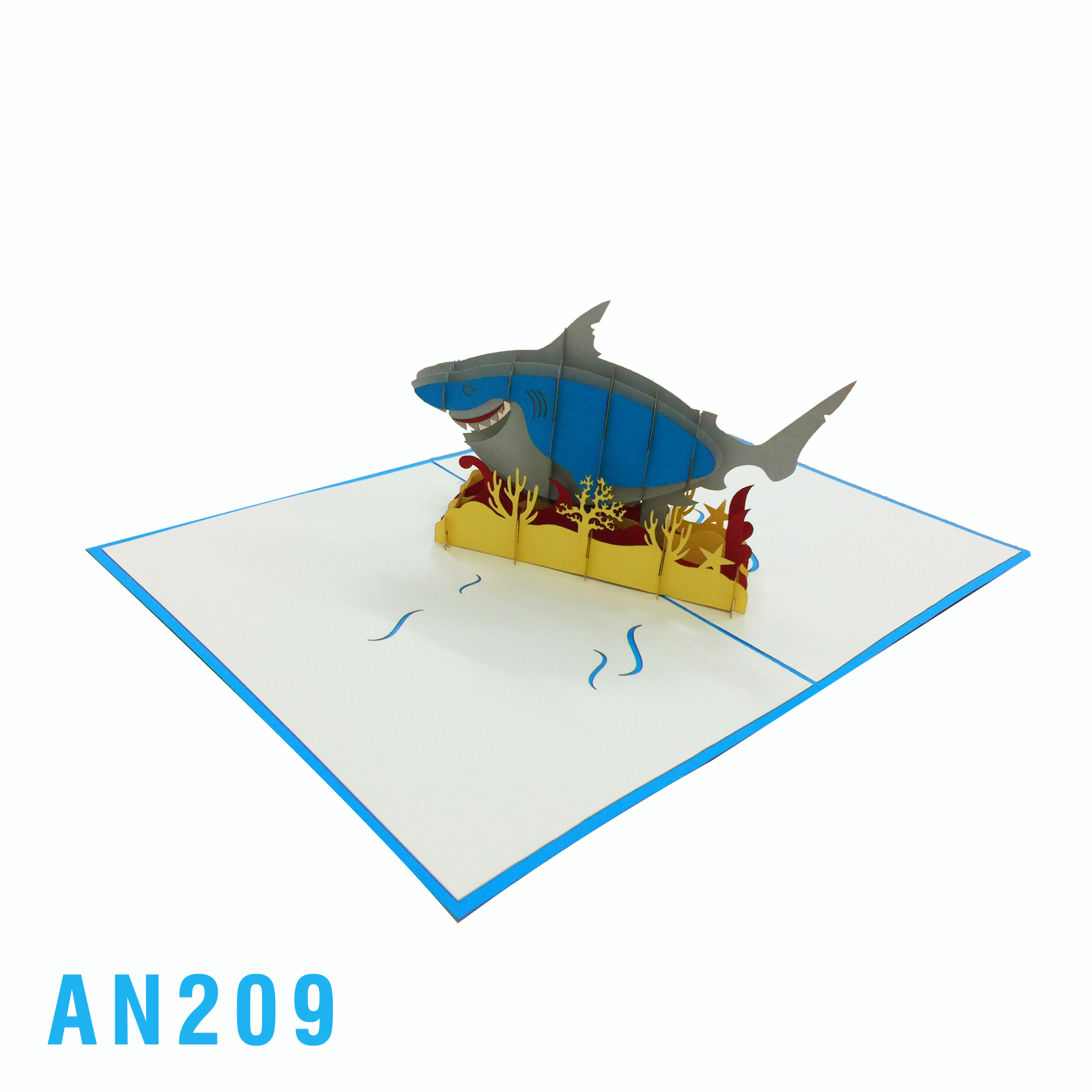 Blue Shark Pop Up Card