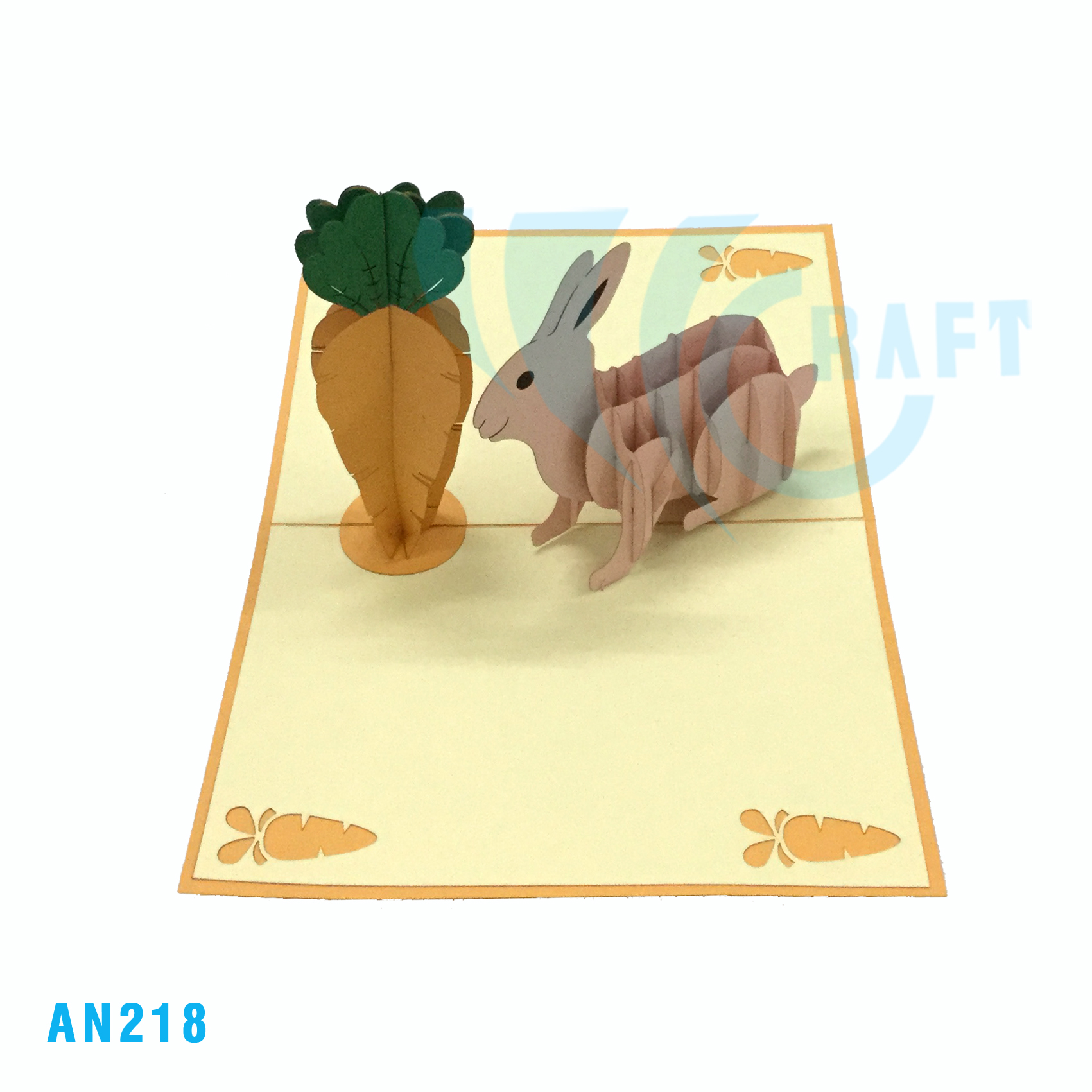 Rabbit & Carrot Pop Up Card