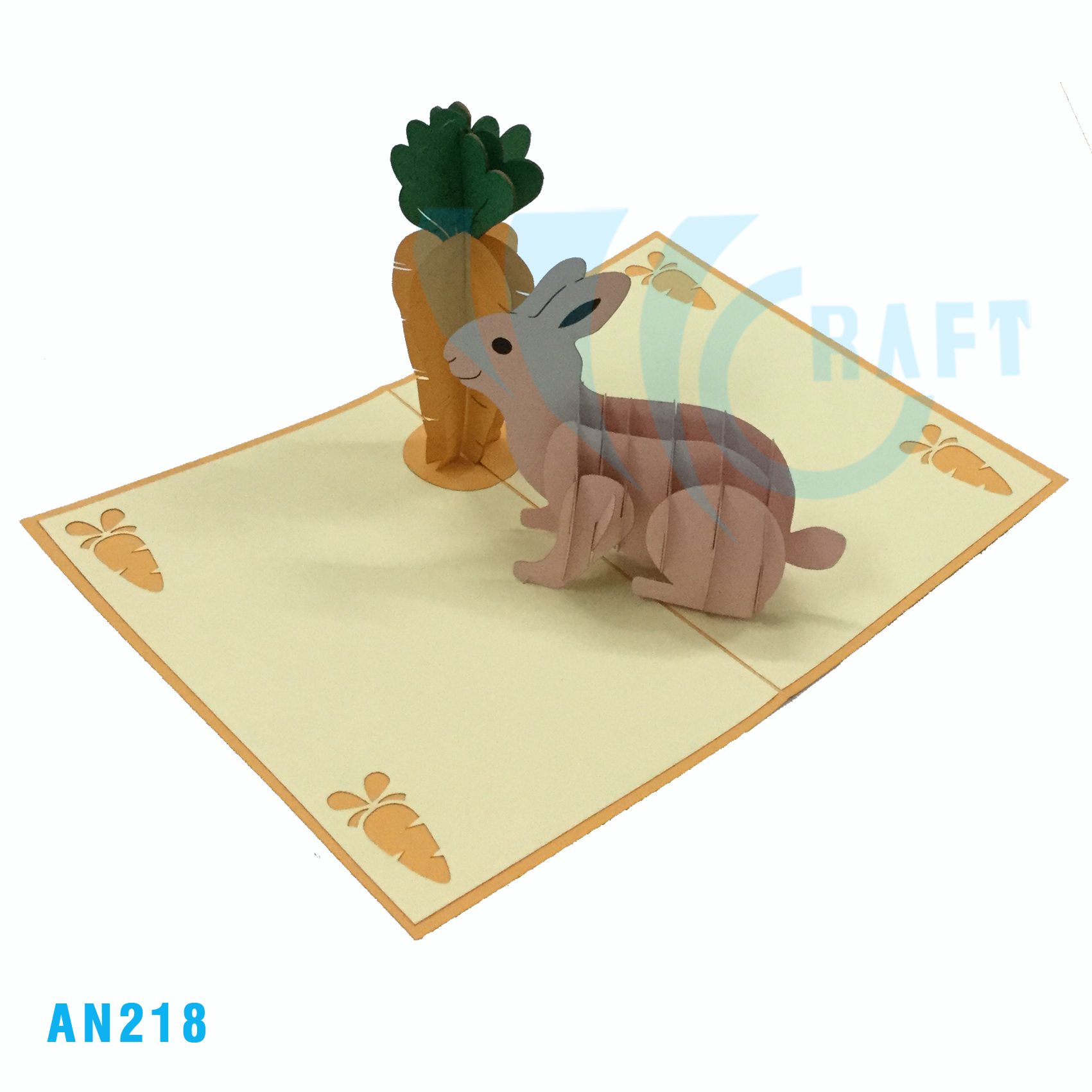Rabbit & Carrot Pop Up Card