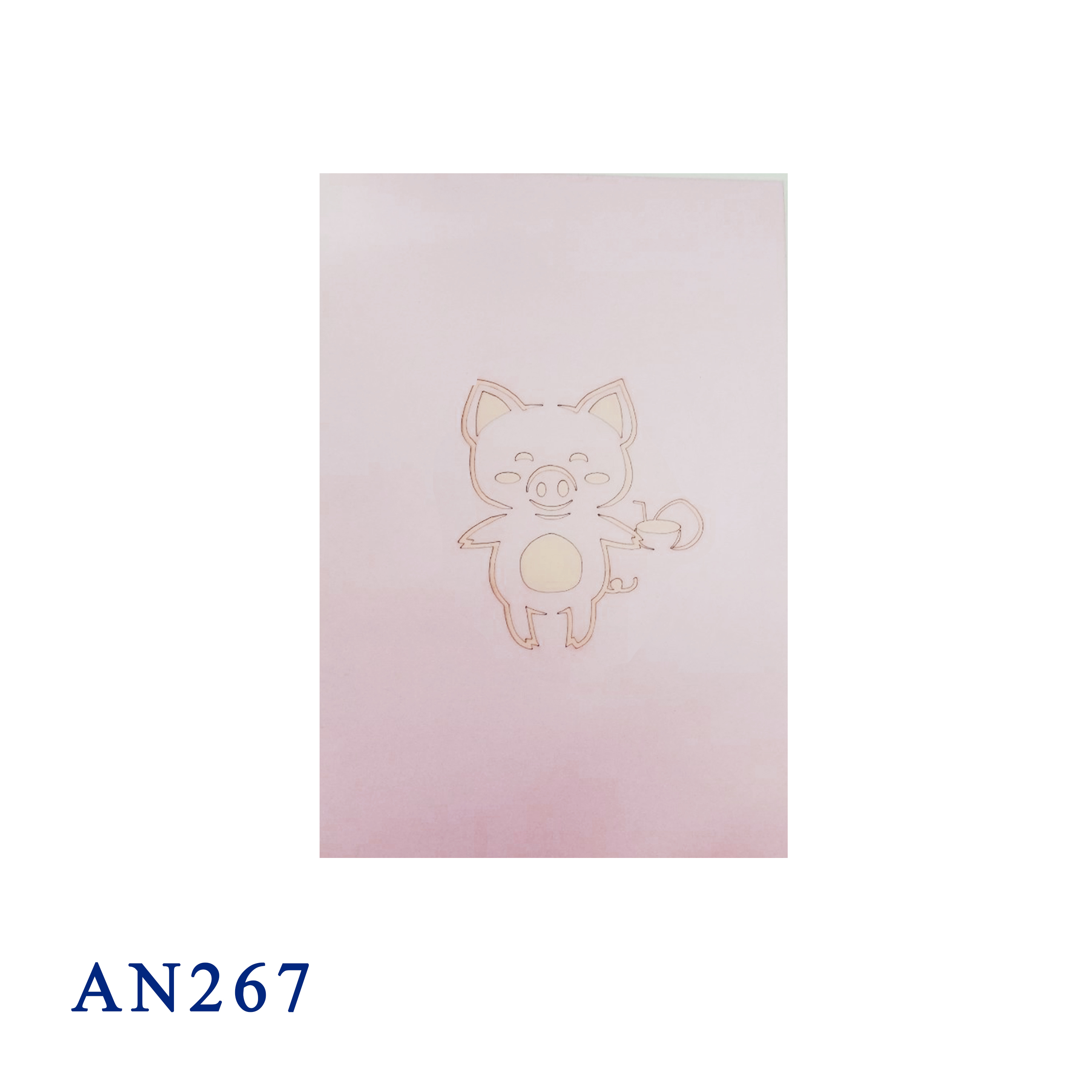 Pink Pig Pop Up Card