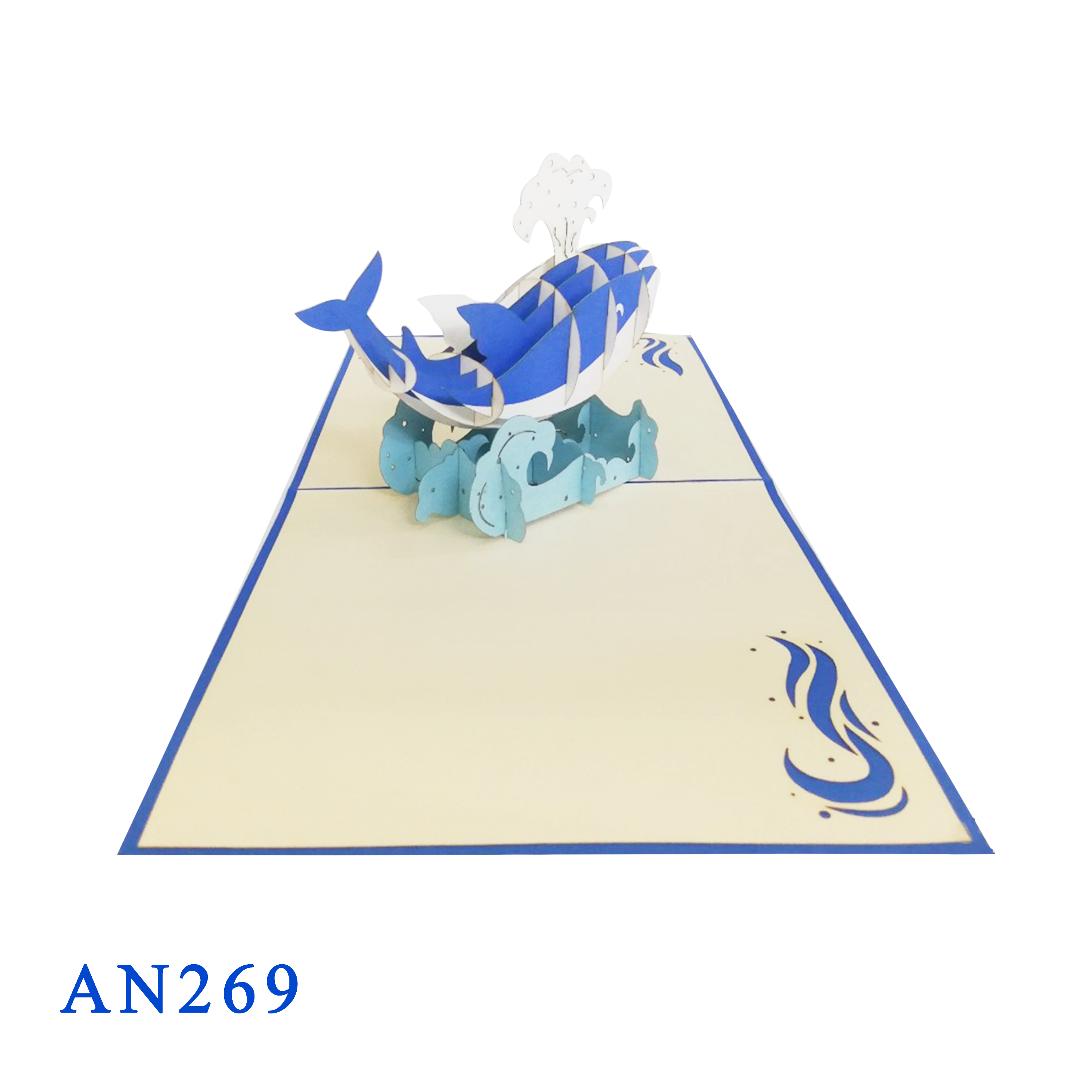 Whale pop up 3d card
