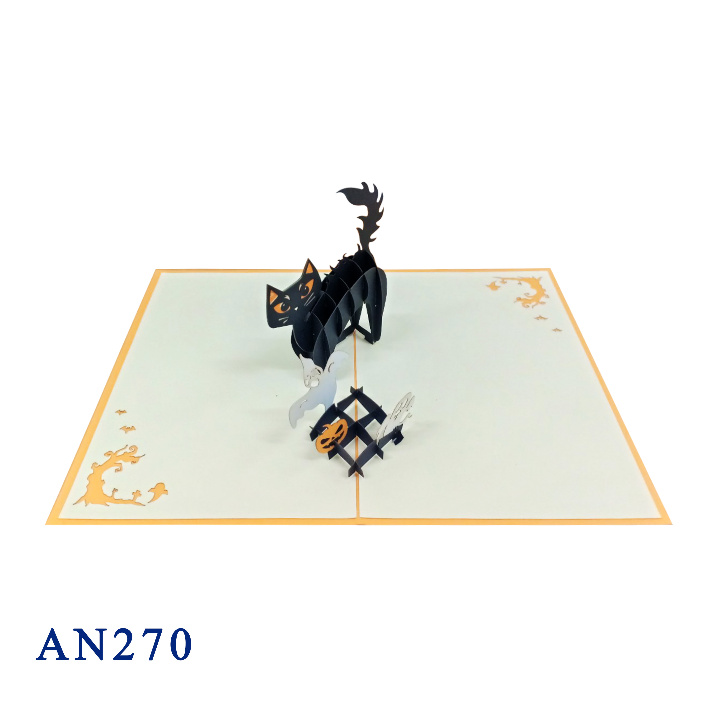 Cat Halloween 3d Pop Up Card