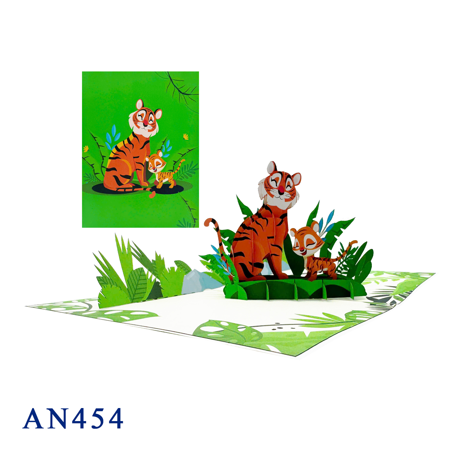 Tigers Family 3D Pop Up Card