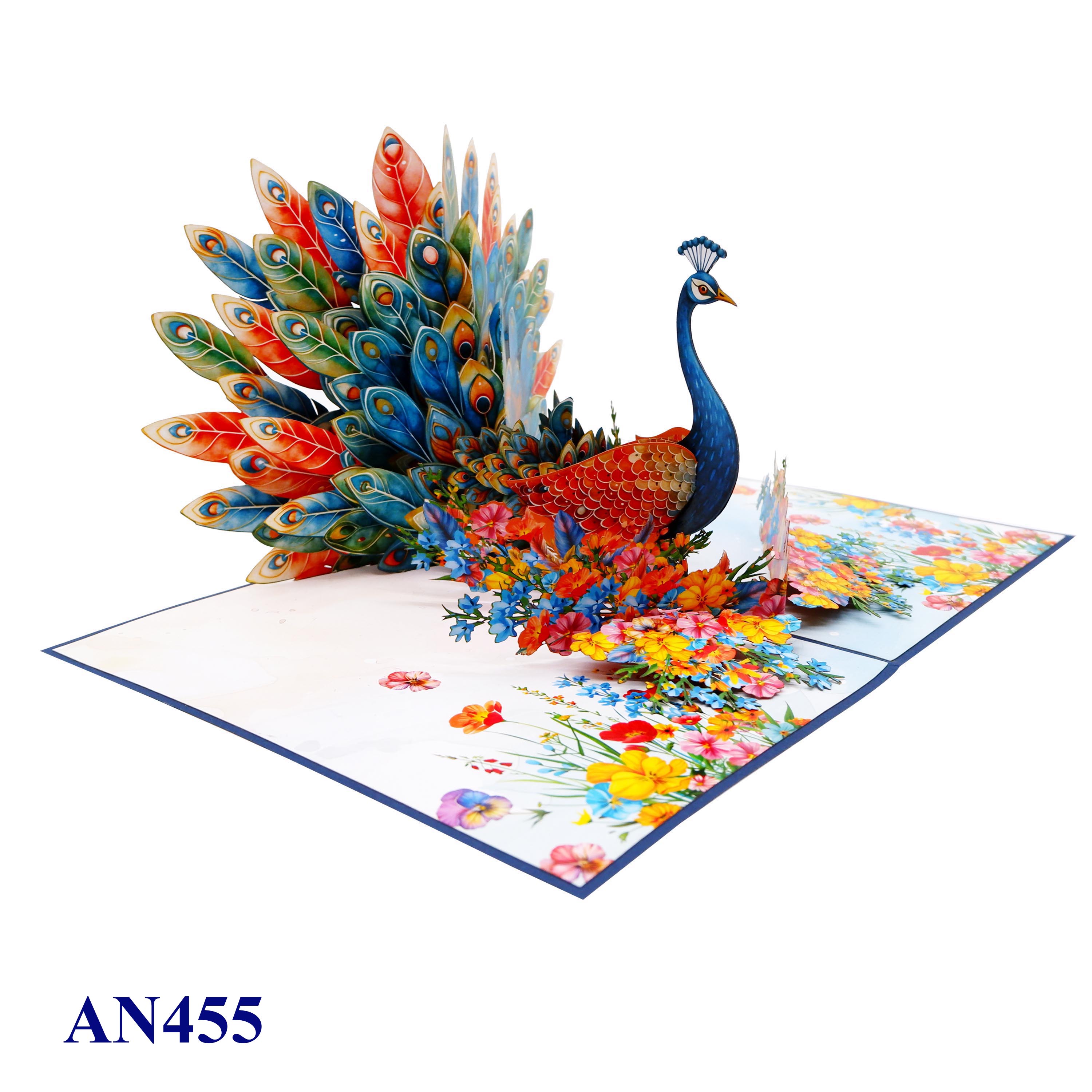 Colorful Peacock 3D Pop Up Greeting Card