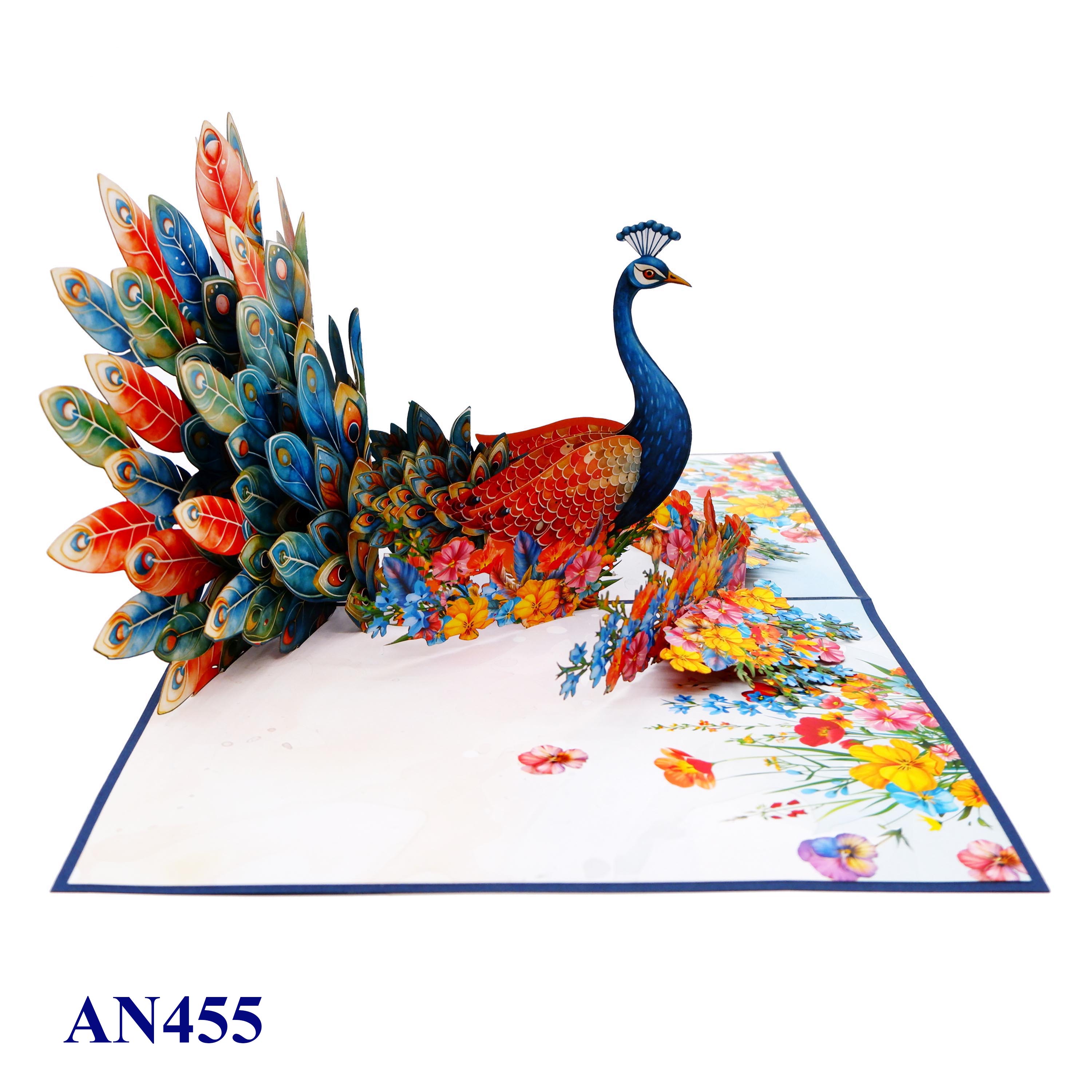 Colorful Peacock 3D Pop Up Greeting Card