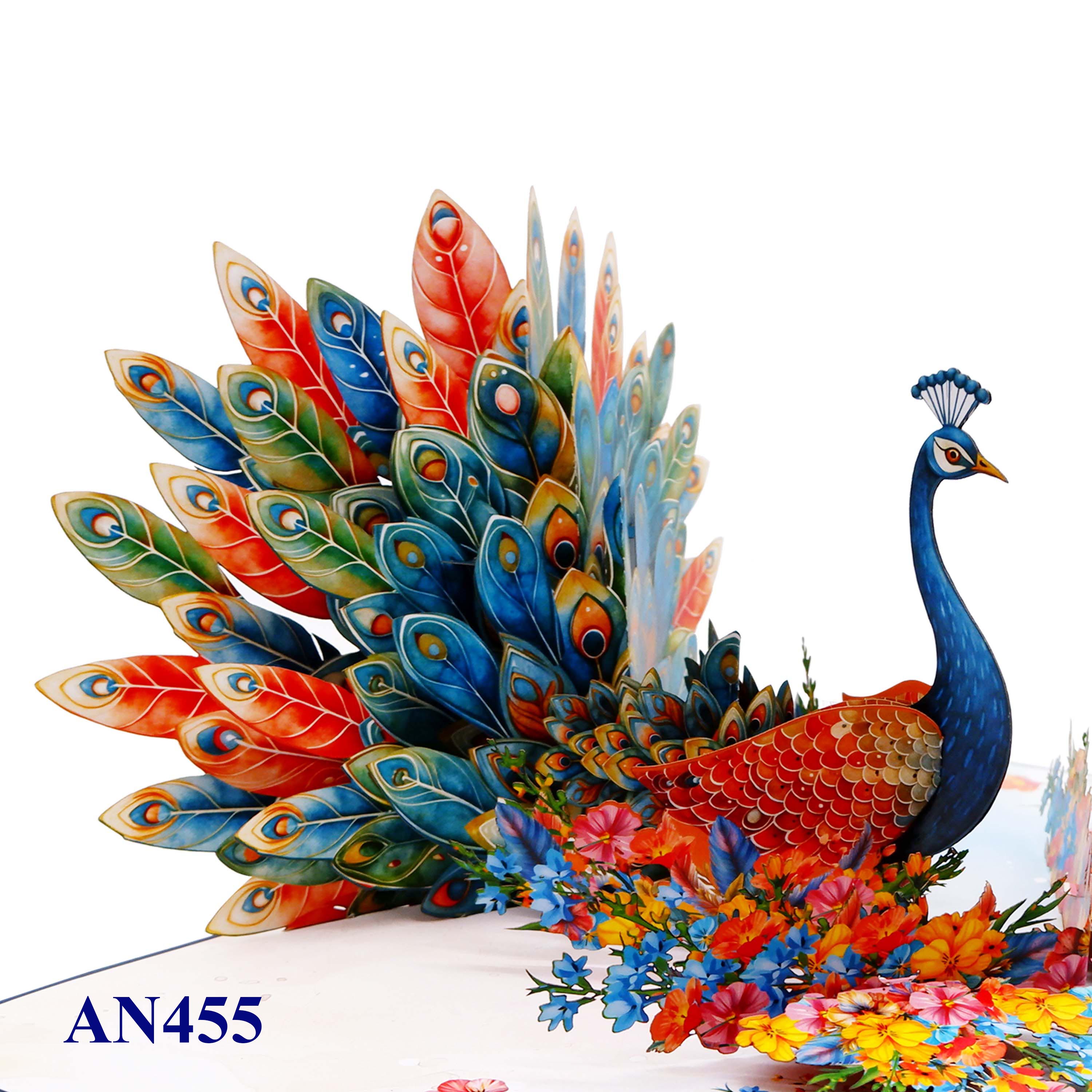 Colorful Peacock 3D Pop Up Greeting Card