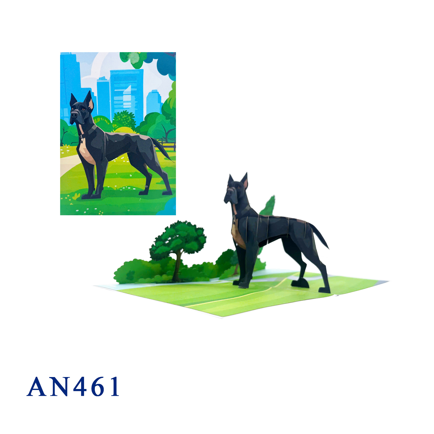 Great Dane 3D Pop Up Greeting Card