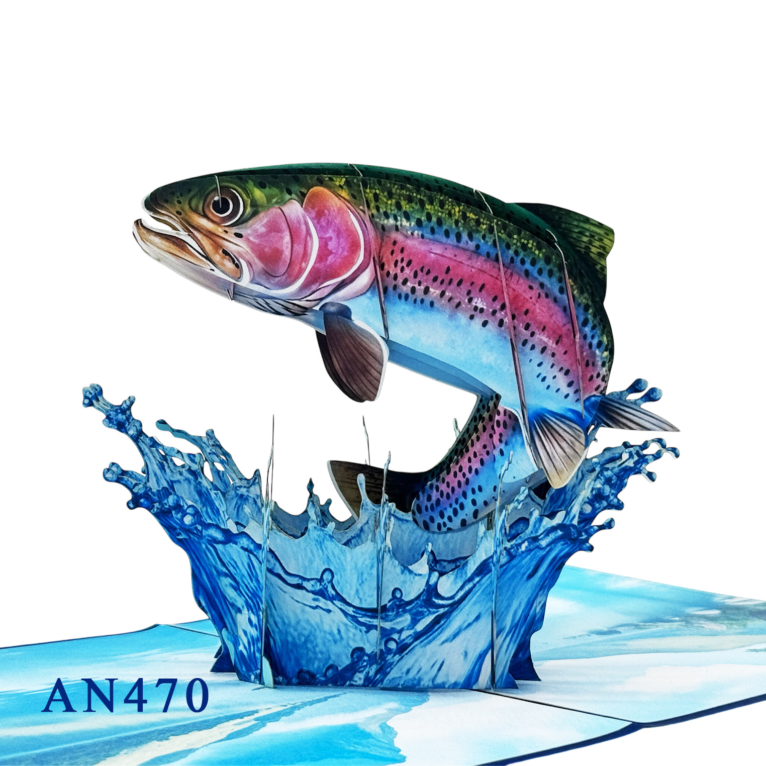 Rainbow Trout Pop-Up Card