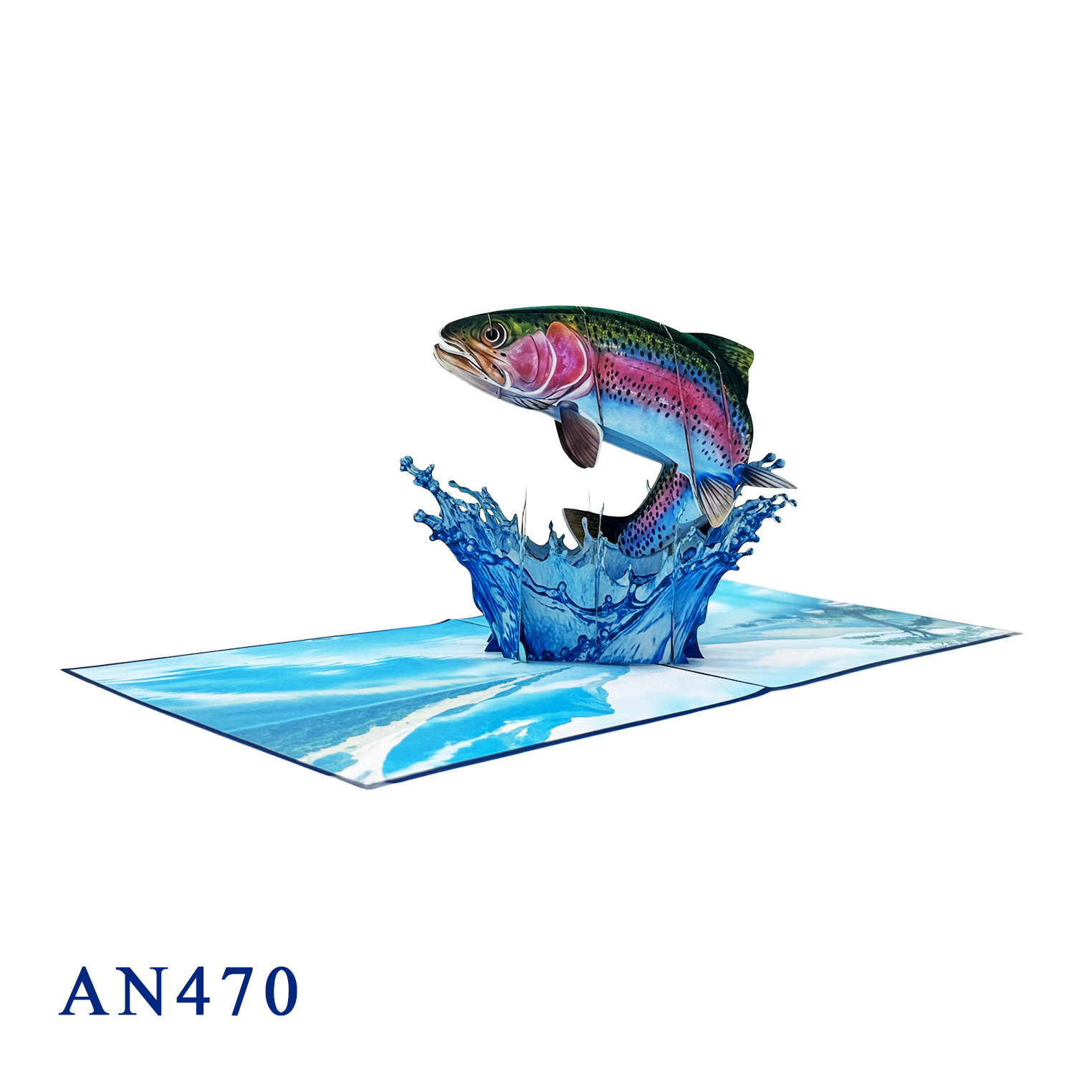 Rainbow Trout Pop-Up Card
