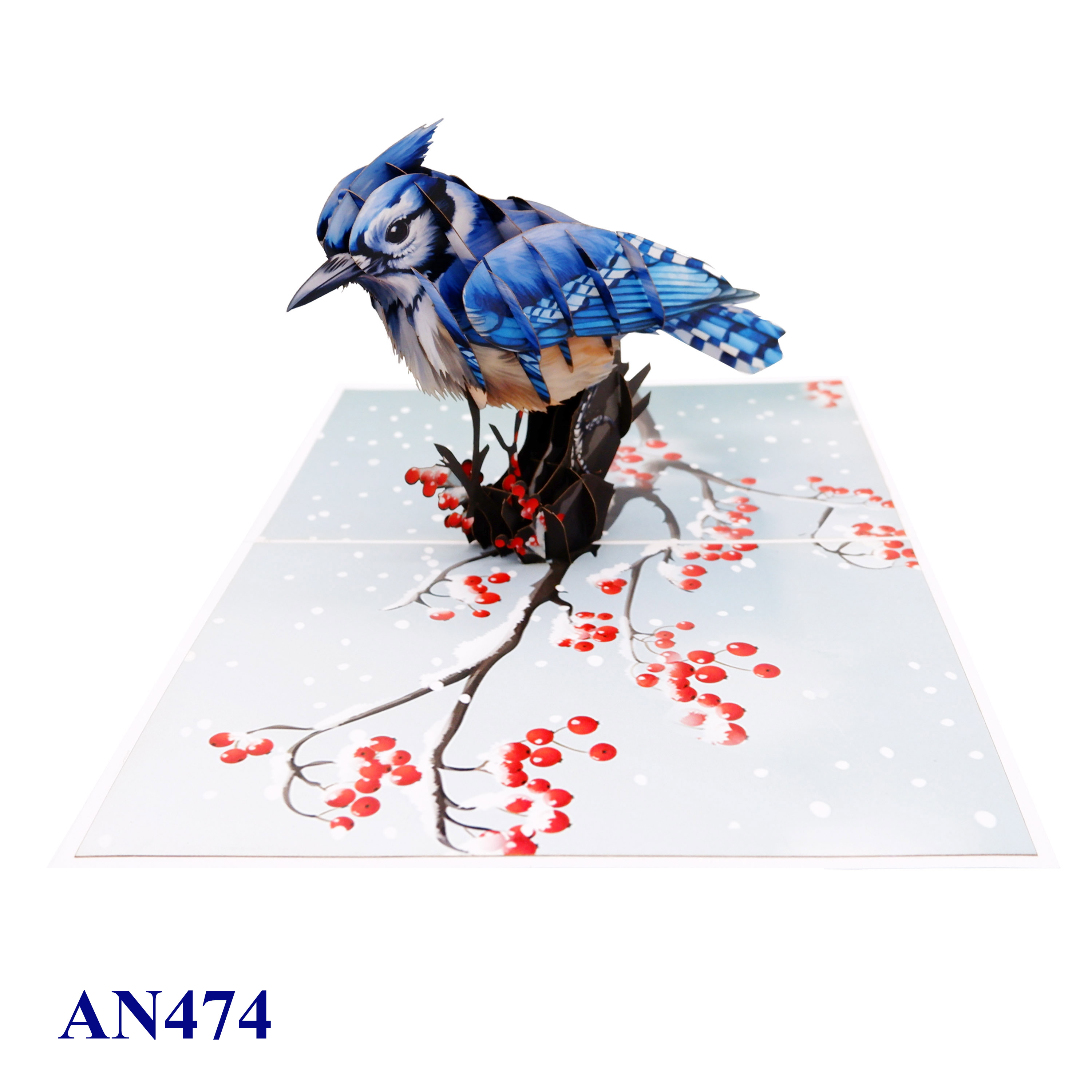 Blue Jay Winter Pop-Up Card