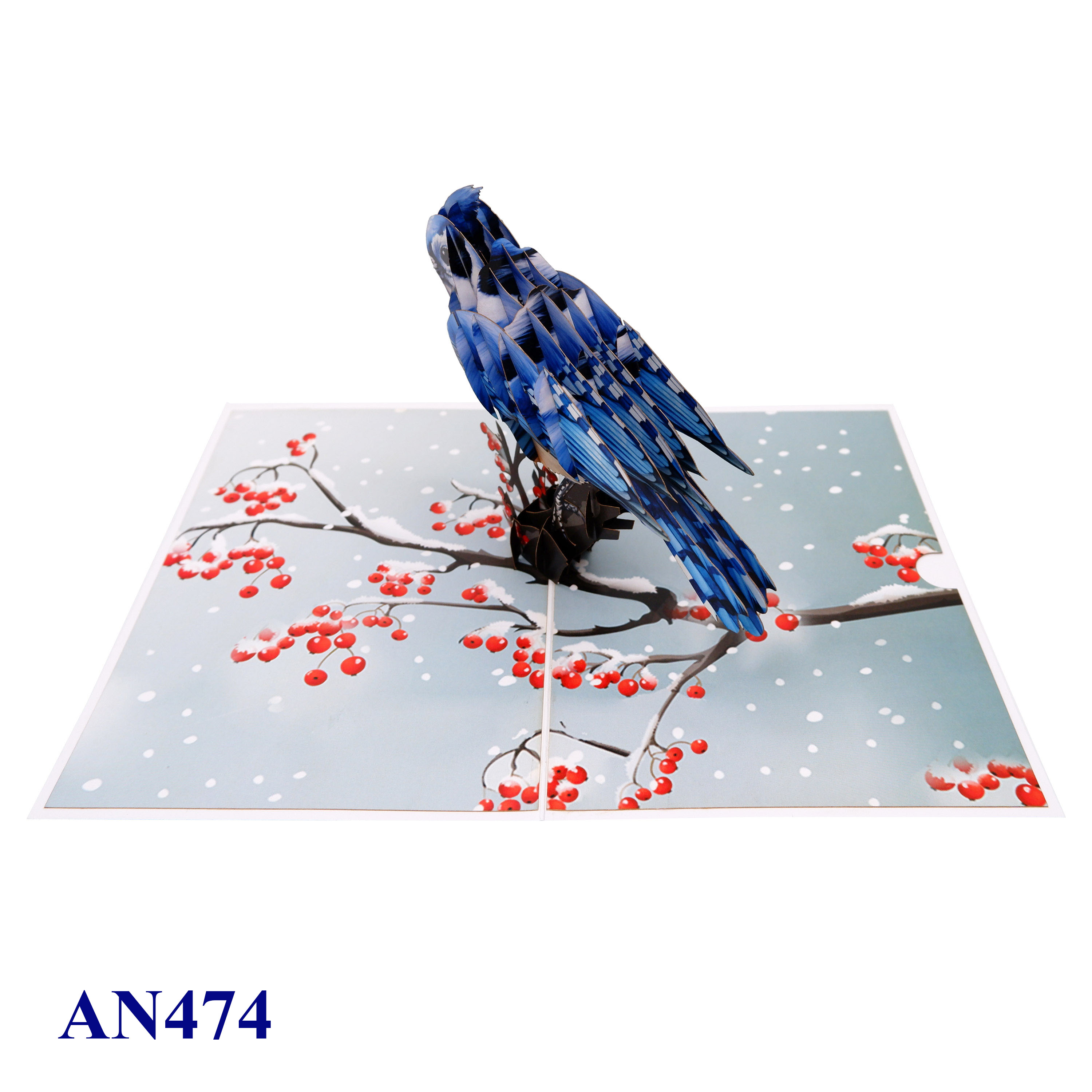 Blue Jay Winter Pop-Up Card
