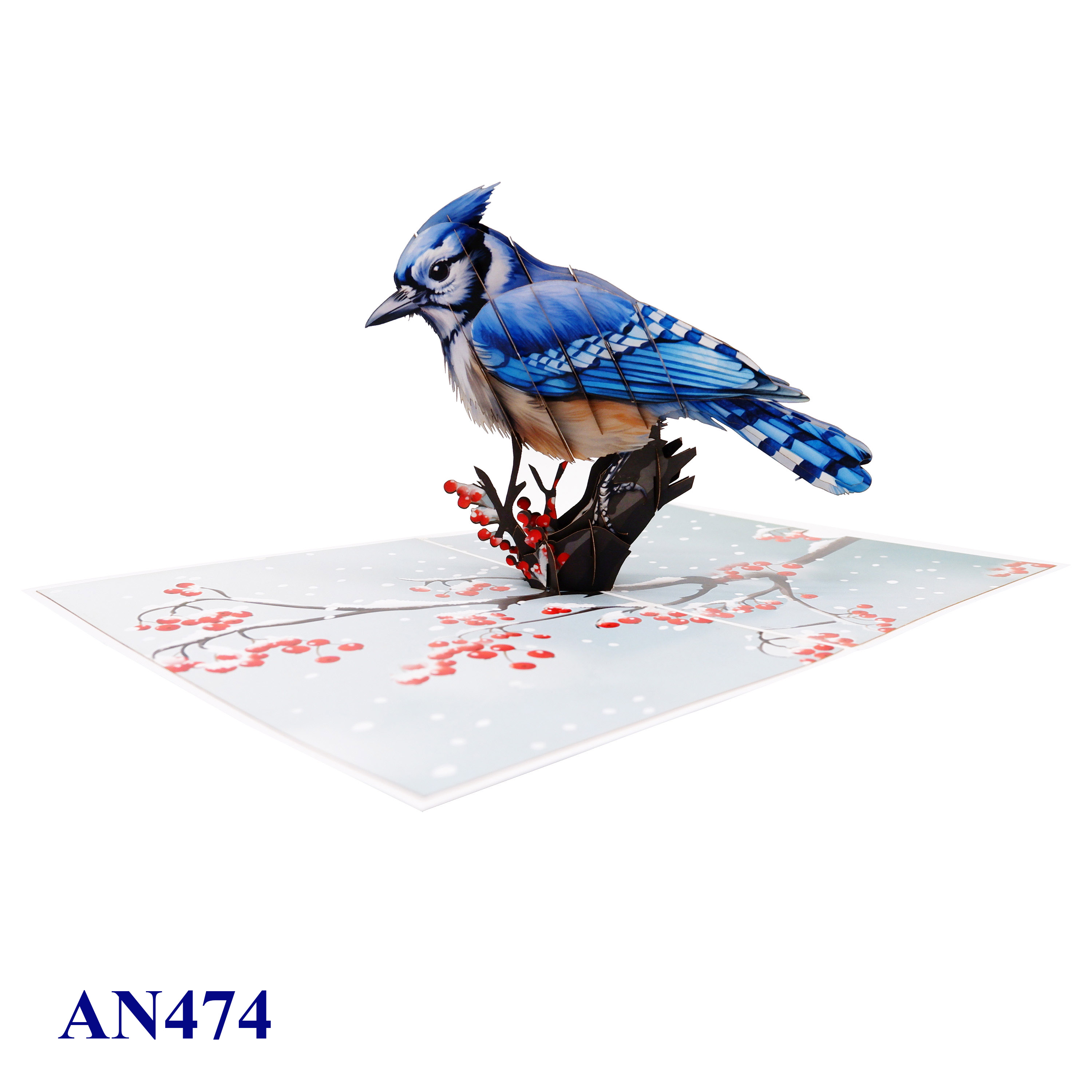 Blue Jay Winter Pop-Up Card