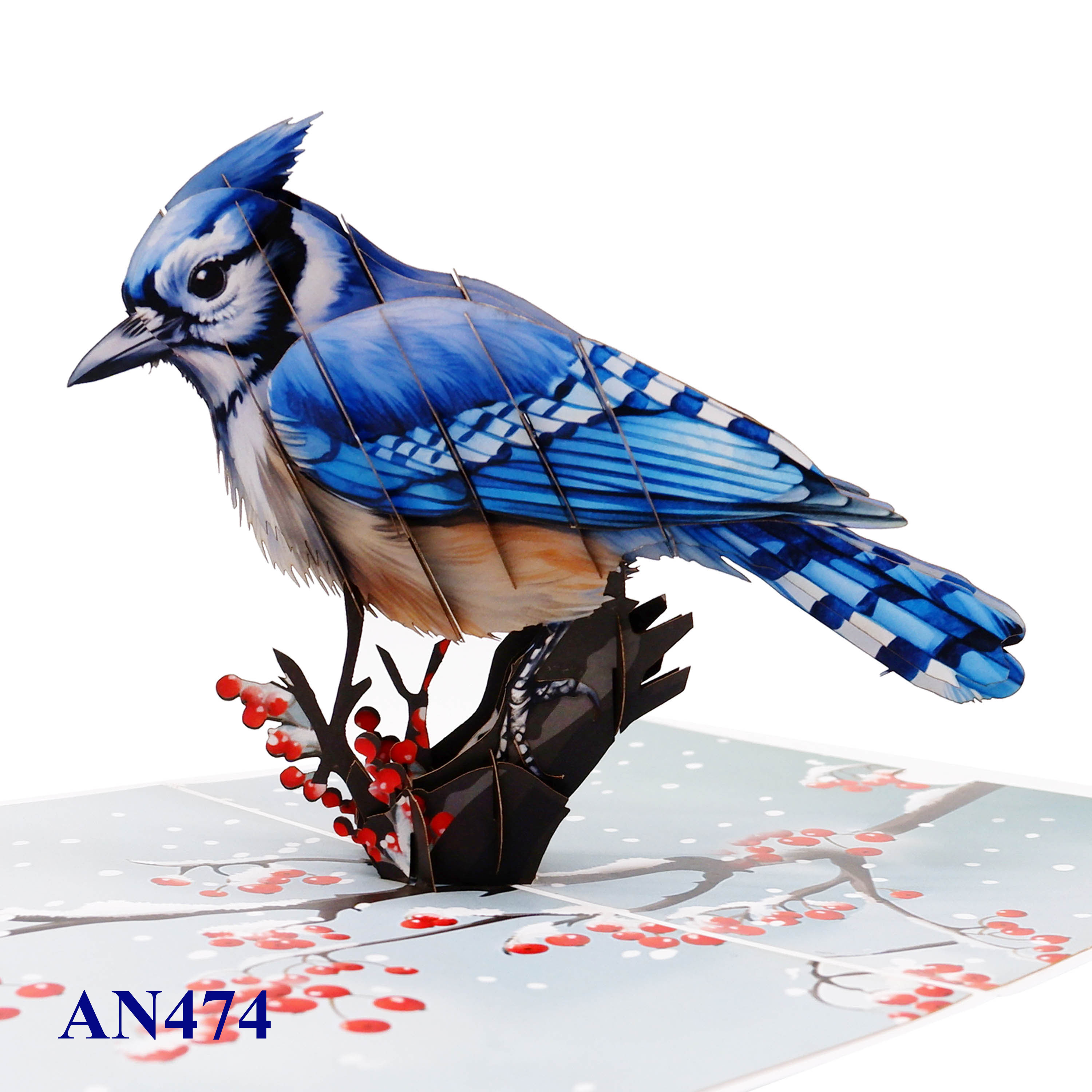 Blue Jay Winter Pop-Up Card