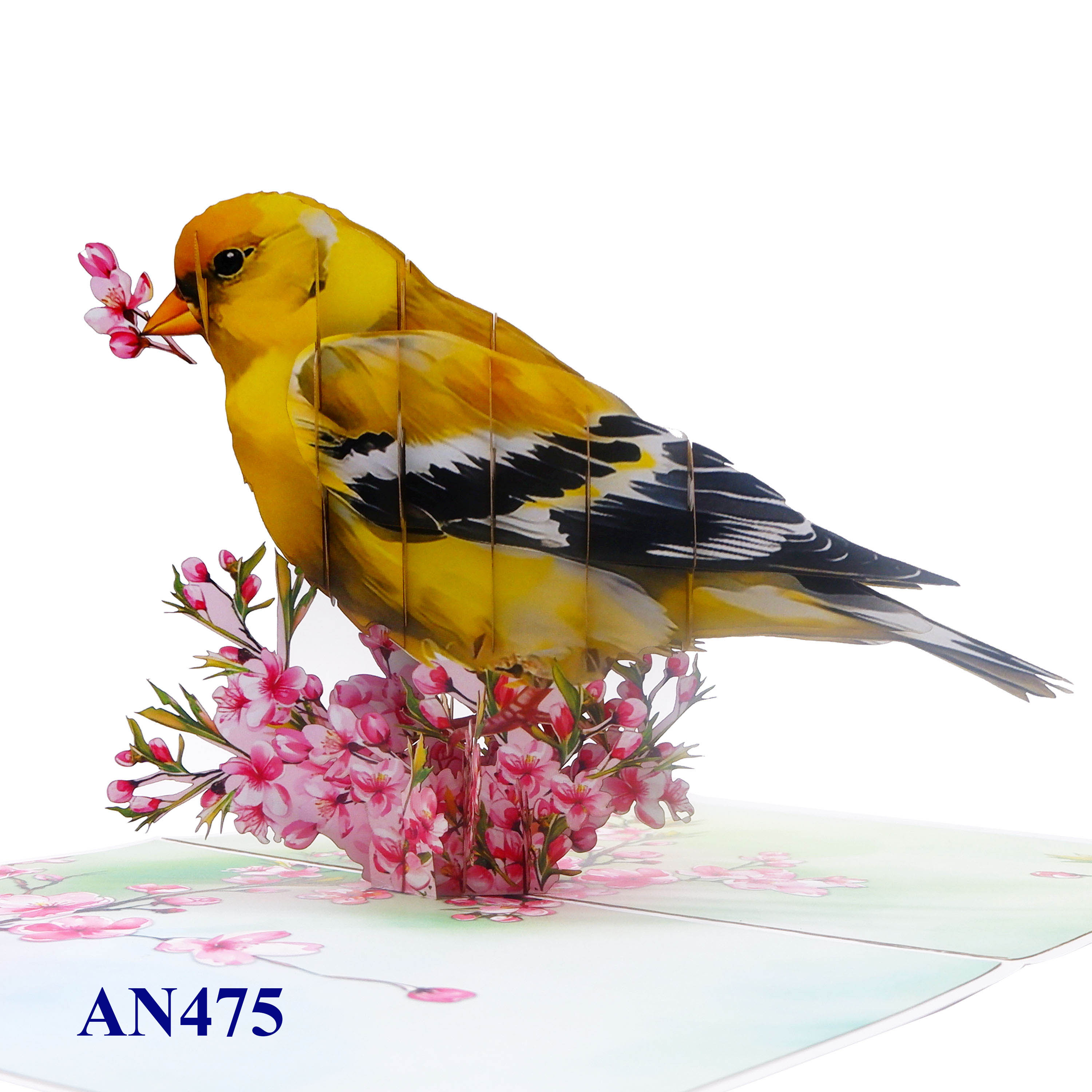 American Goldfinch Pop-up Card – Handmade 3D Greeting Card for Spring & Nature Lovers