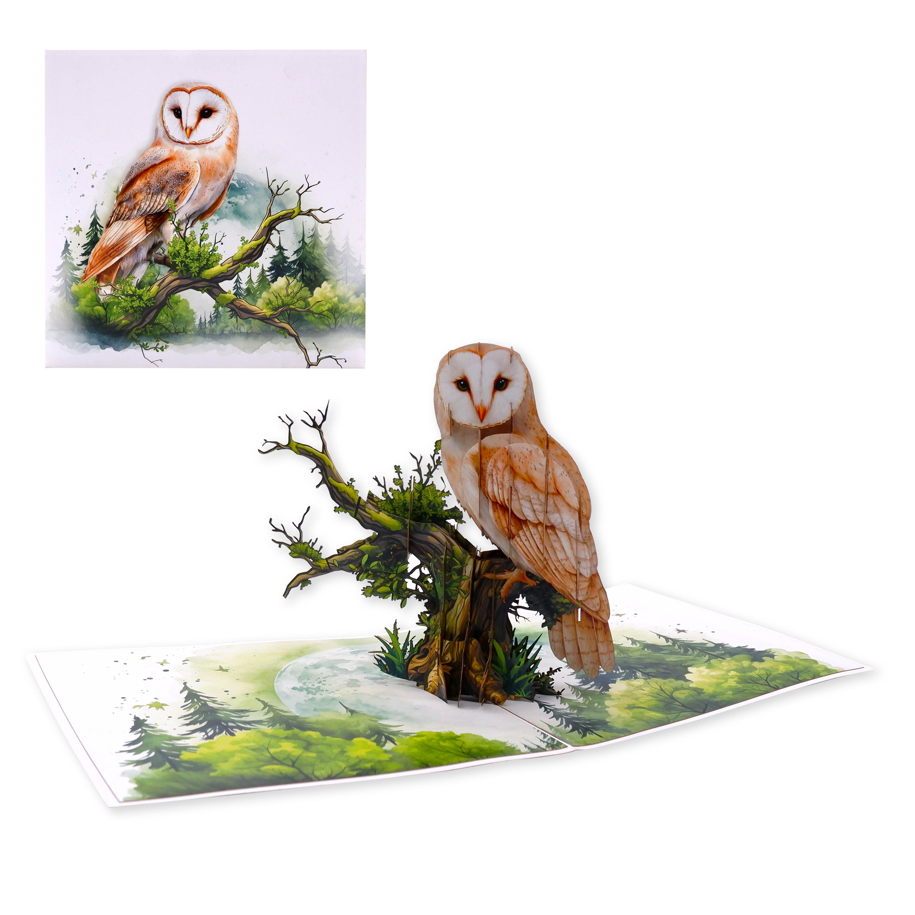 Owl 3D Pop Up Card – Elegant Handmade Nature Greeting Card from Vietnam