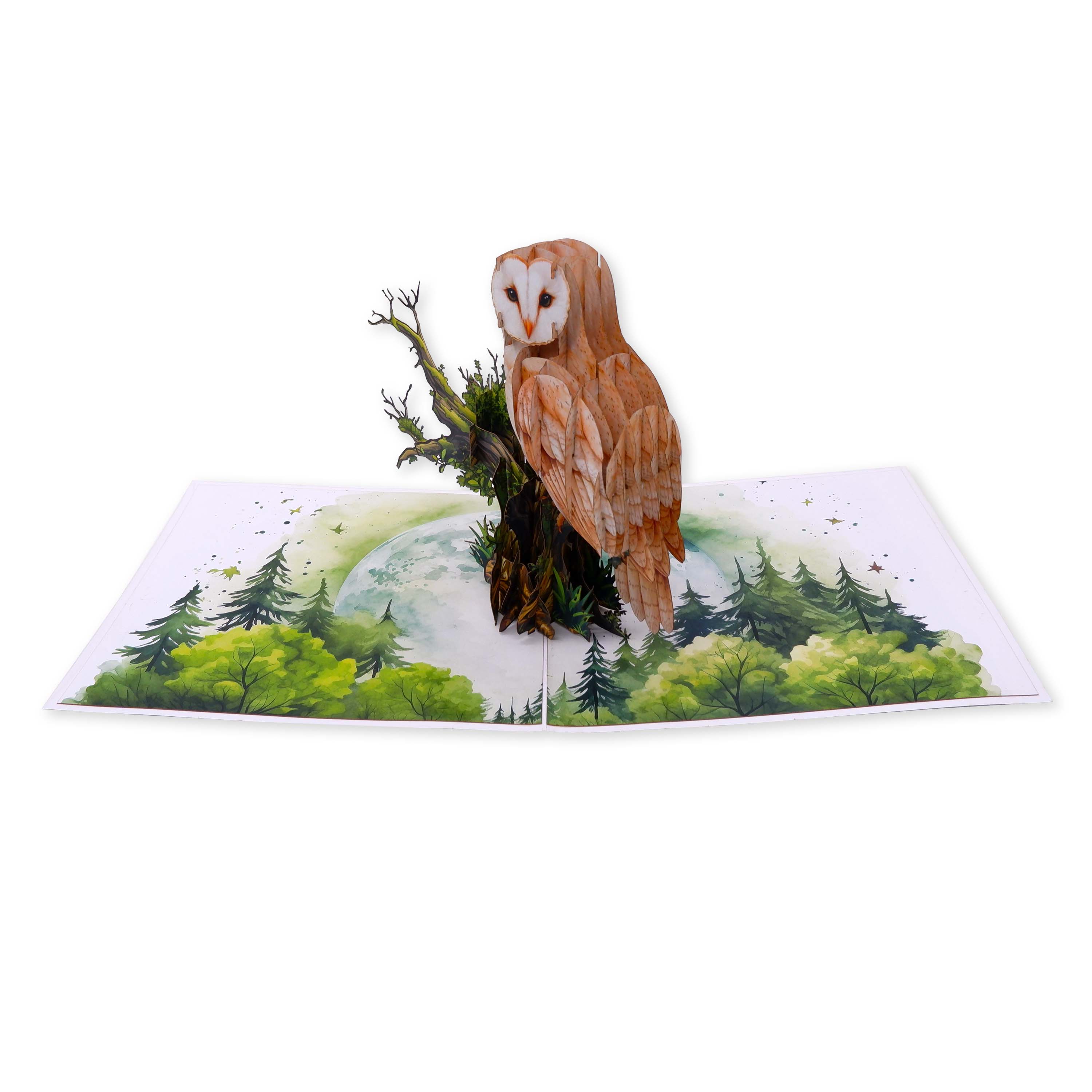 Owl 3D Pop Up Card – Elegant Handmade Nature Greeting Card from Vietnam