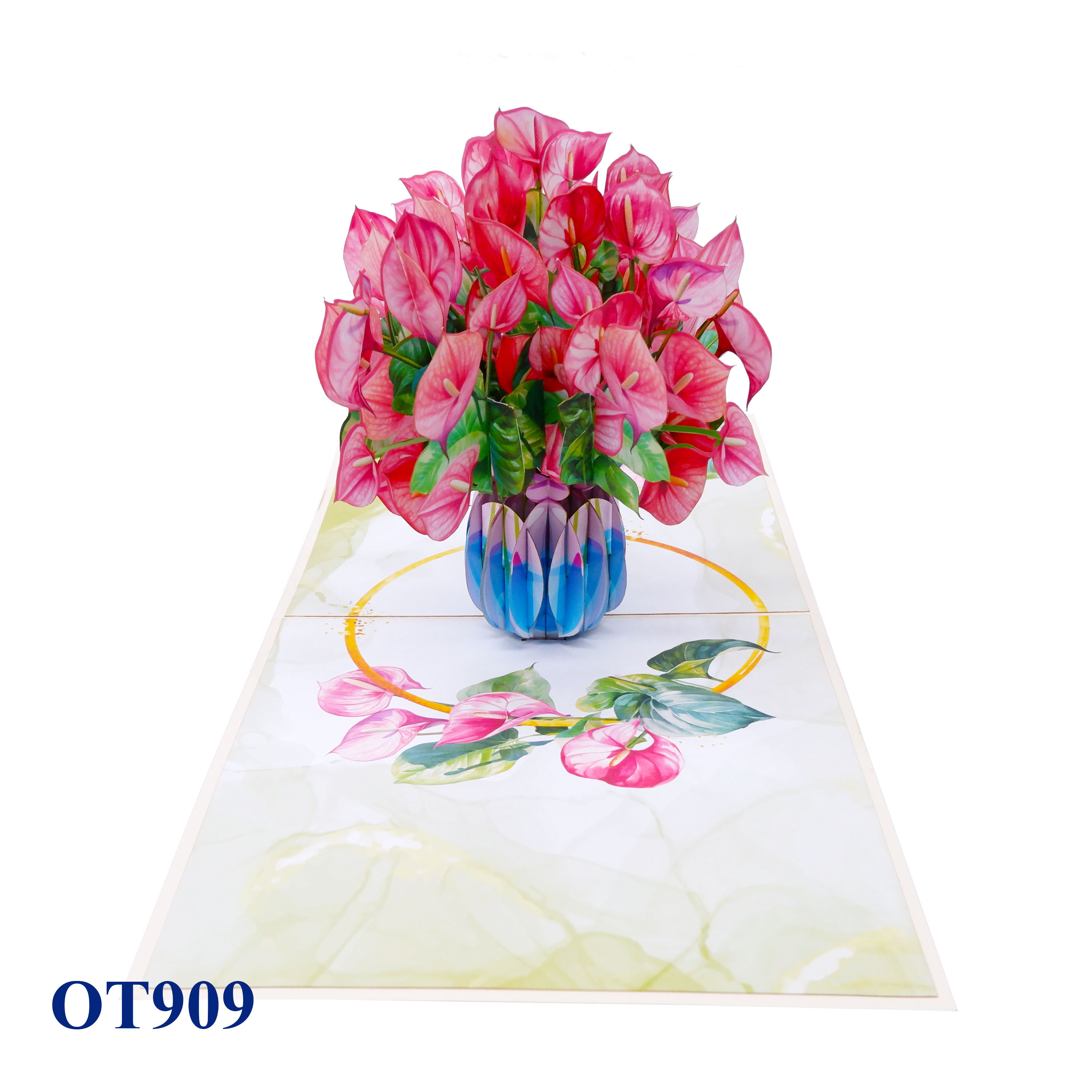 Anthurium Andraeanum Pop Up Greeting Card