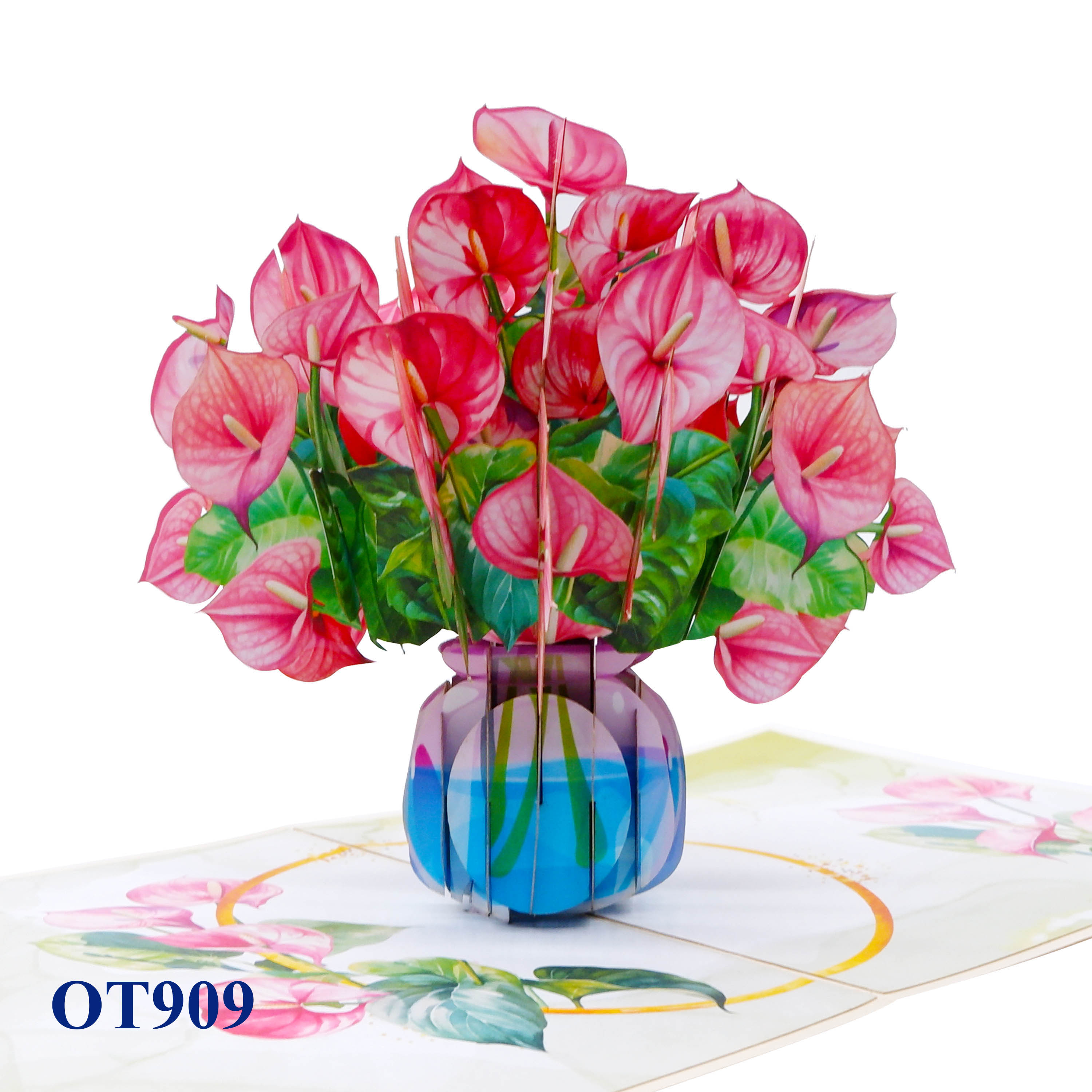Anthurium Andraeanum Pop Up Greeting Card