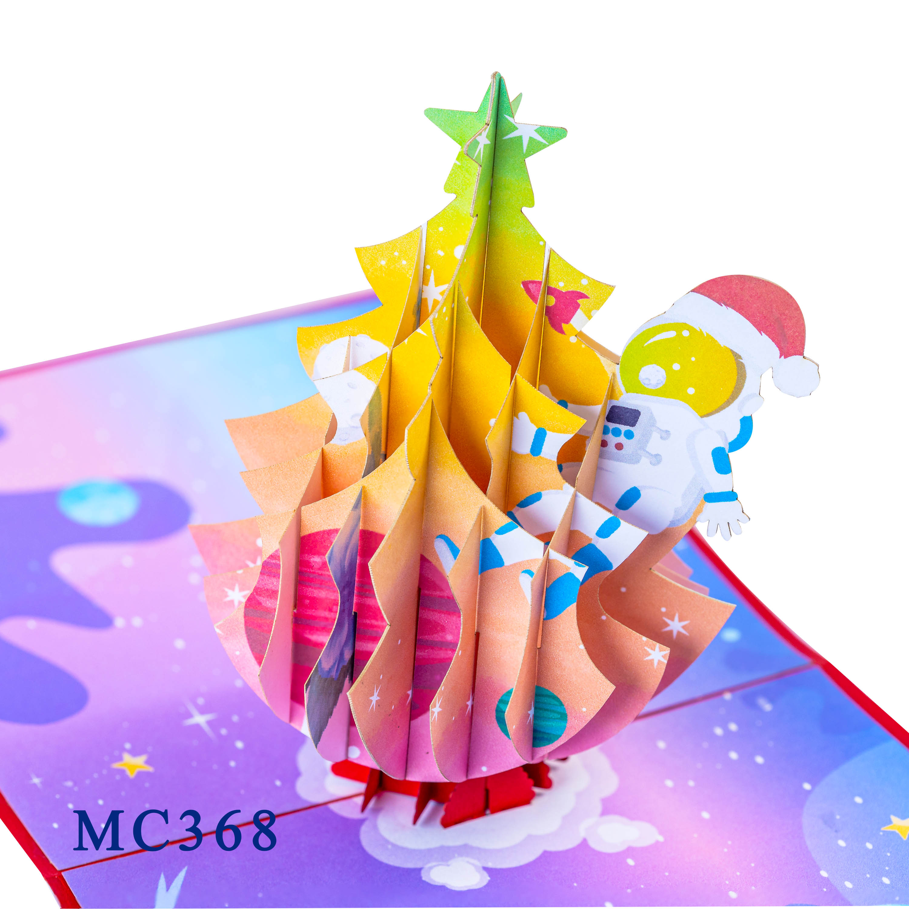 Astronaut & Christmas Tree Pop Up Card