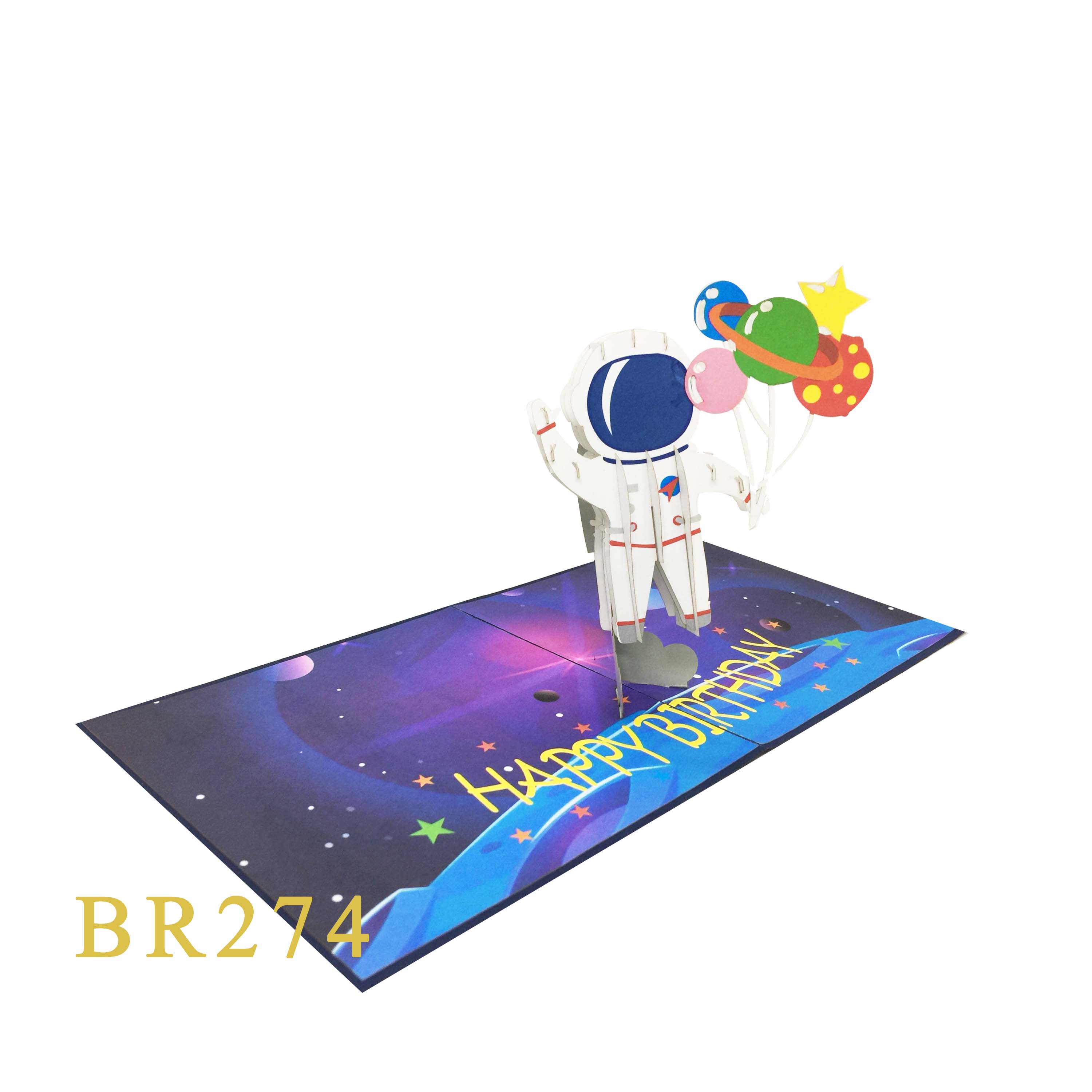 Astronaut Birthday Pop Up Card