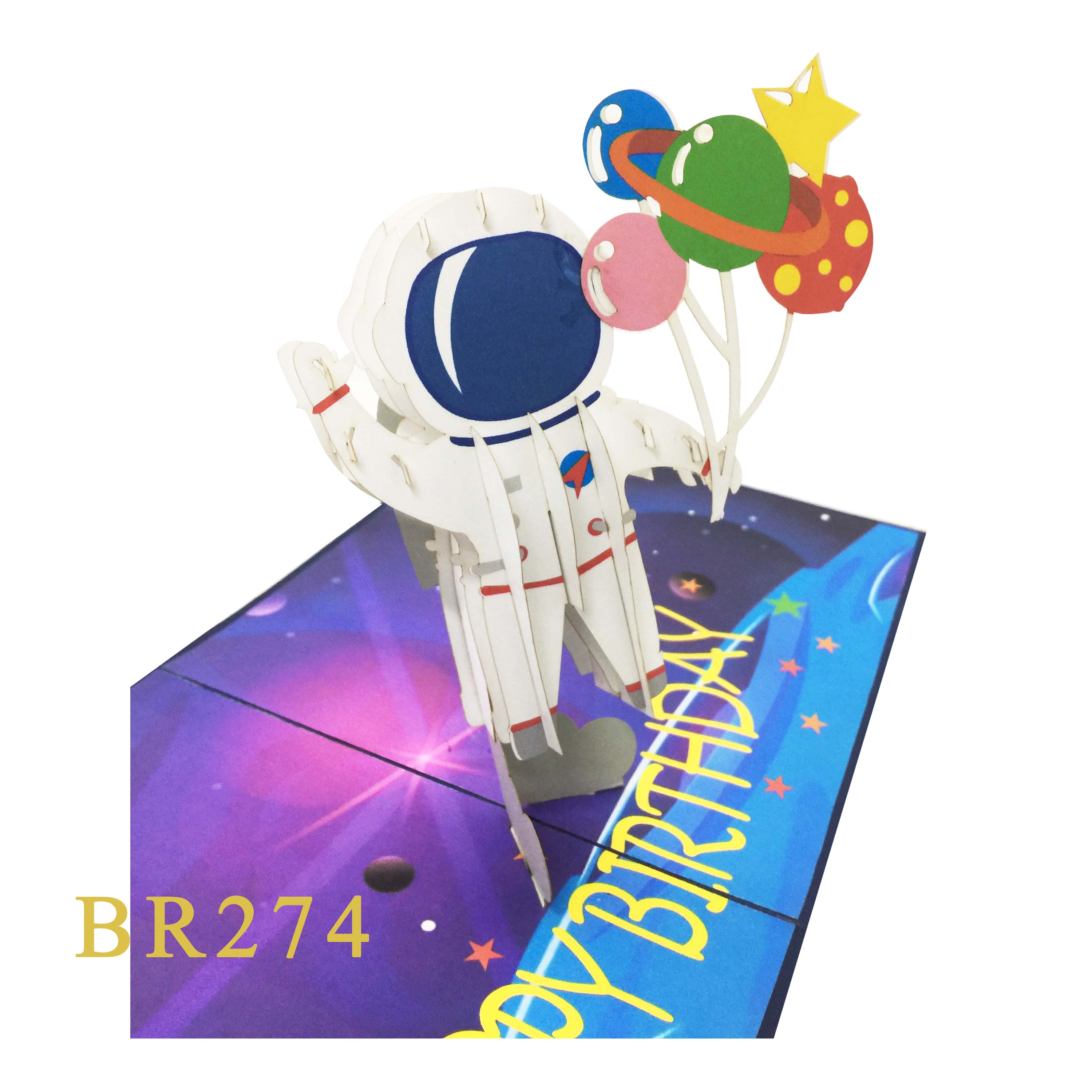 Astronaut Birthday Pop Up Card