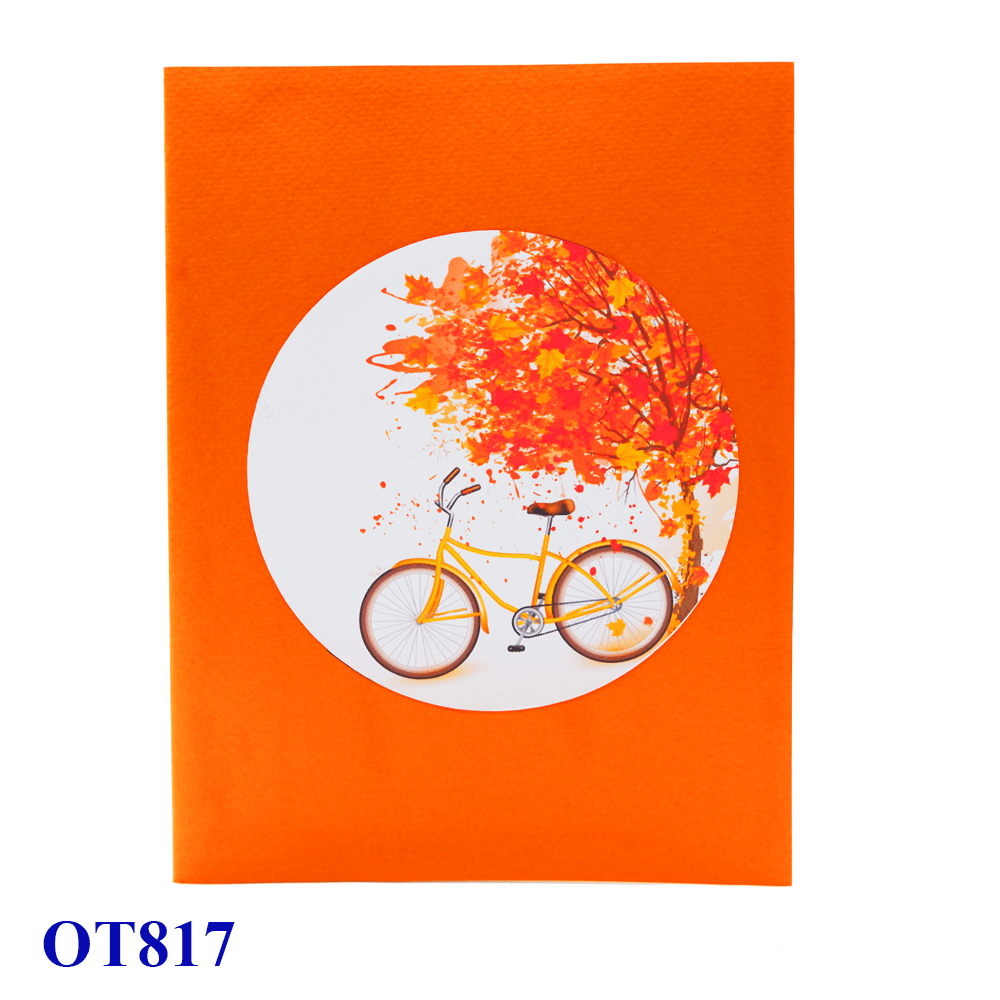 Autumn Tree & Bicycle Pop Up Card
