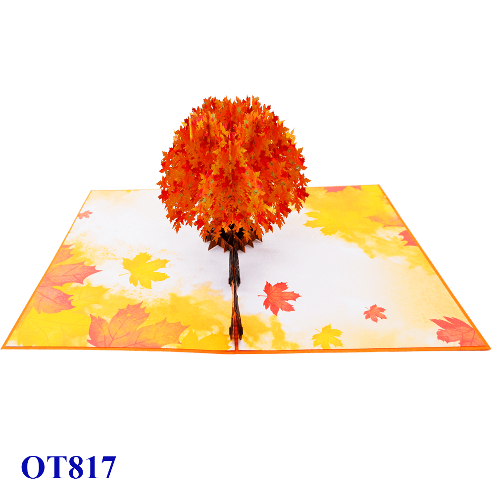 Autumn Tree & Bicycle Pop Up Card